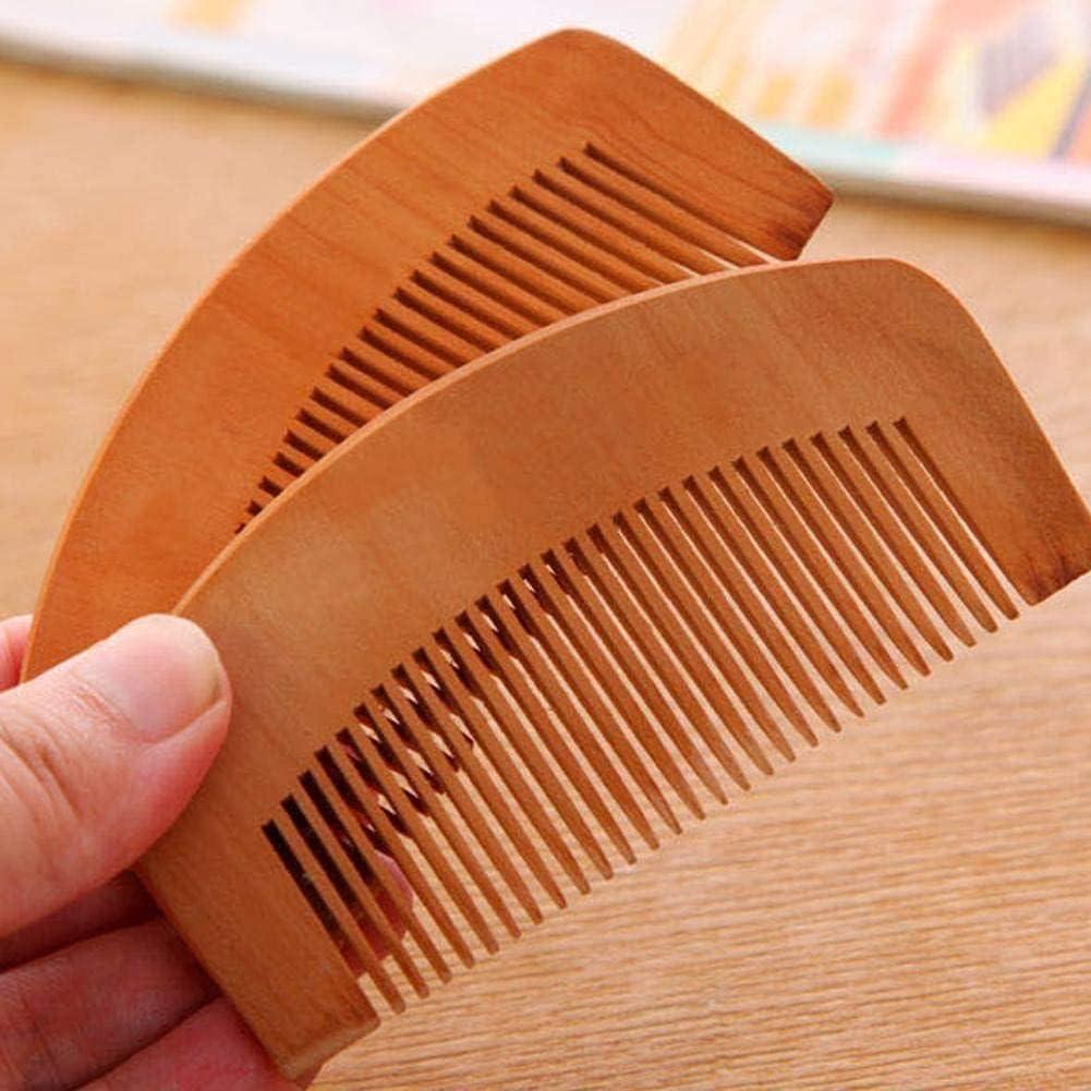 Peine de Madera Natural DPWOUM 2 Pcs Antiestático para Cabello