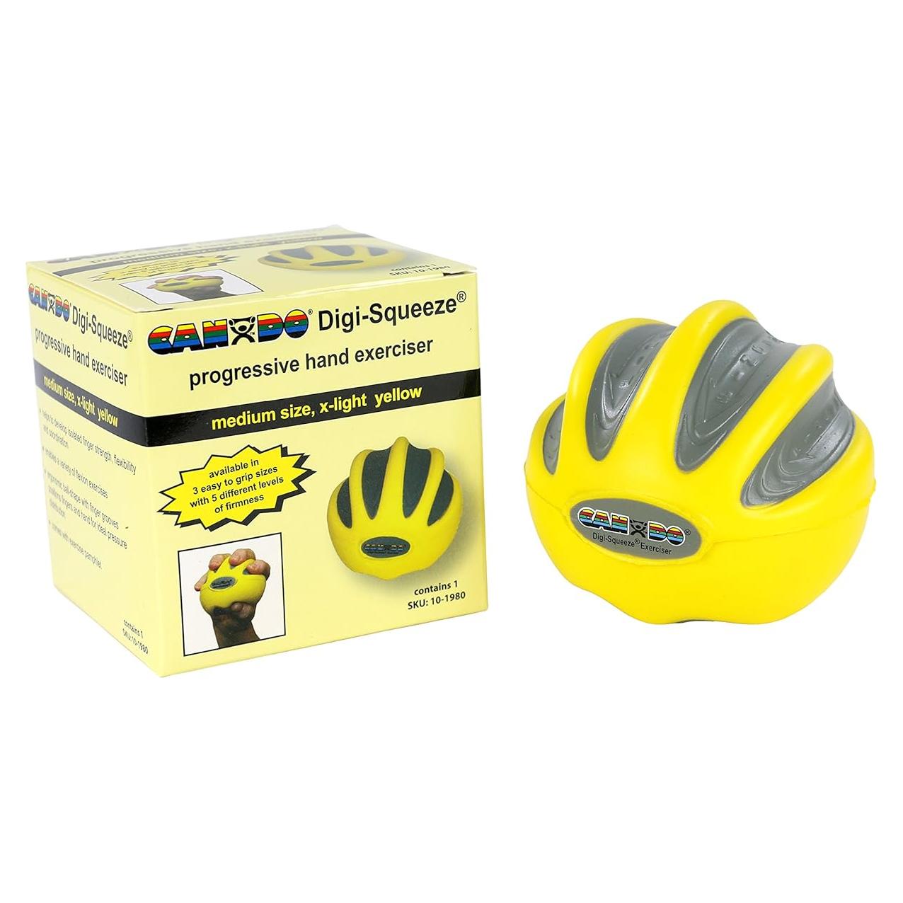 Ejercitador de Mano CanDo Digi-Squeeze Amarillo Medio