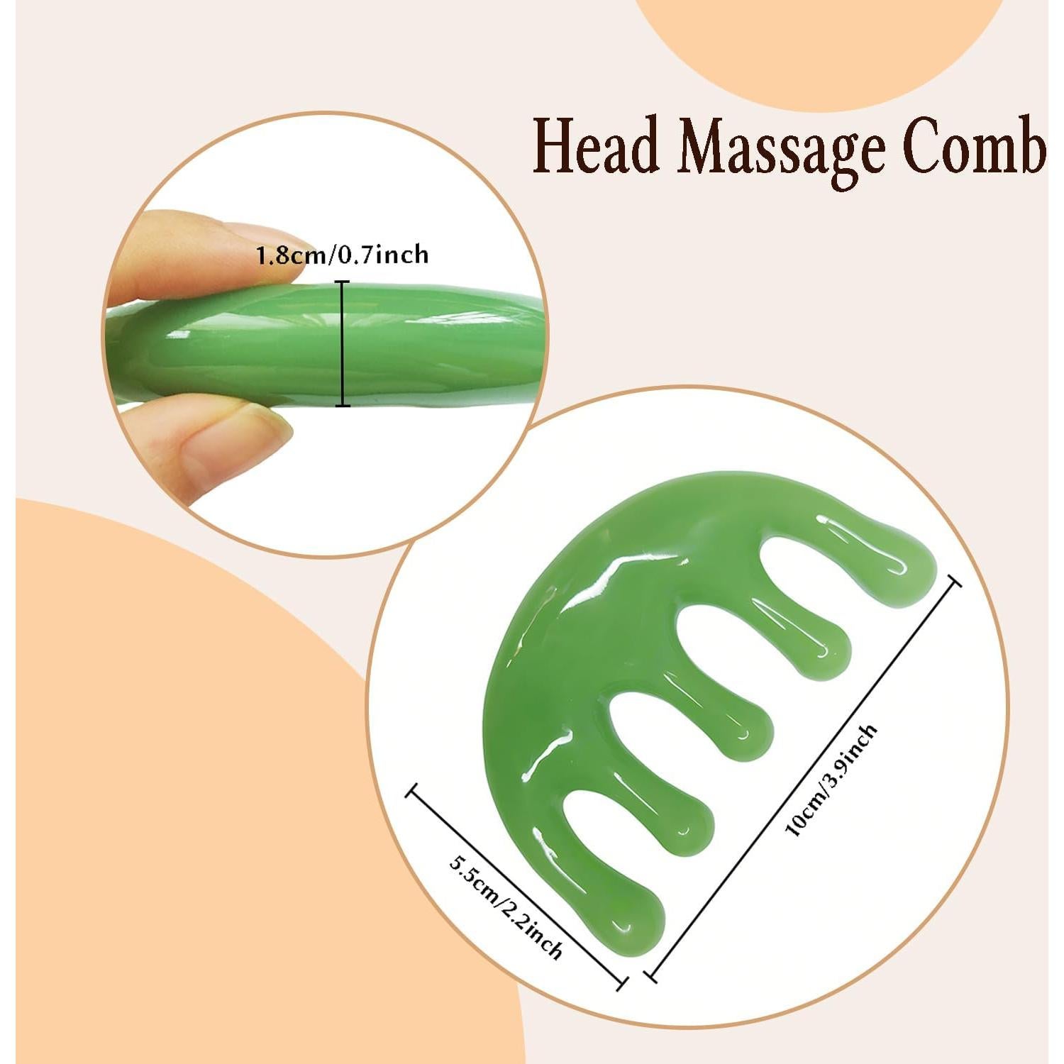 Masajeador de Cabeza GSHOW Peina de Resina Verde Portátil