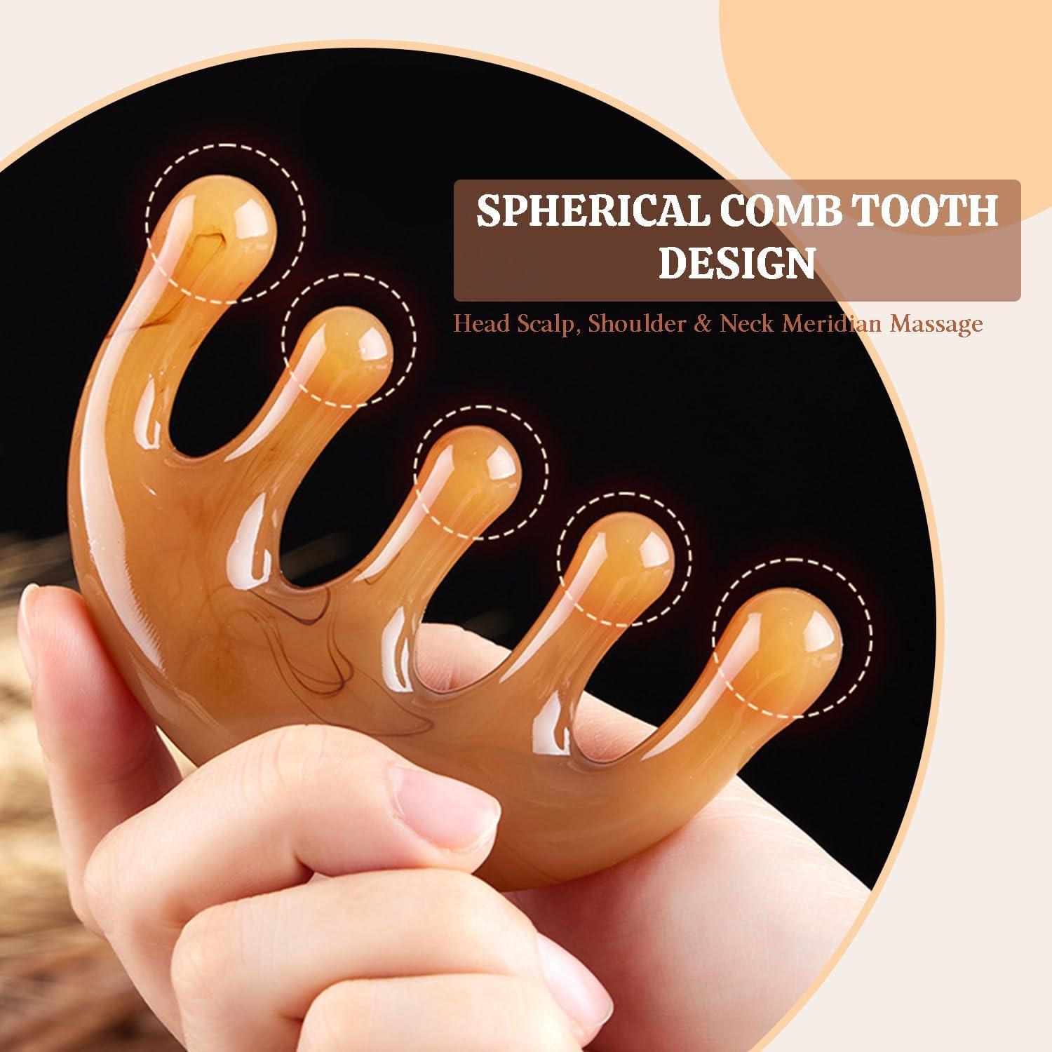 Masajeador de Cabeza GSHOW Peina de Resina Verde Portátil