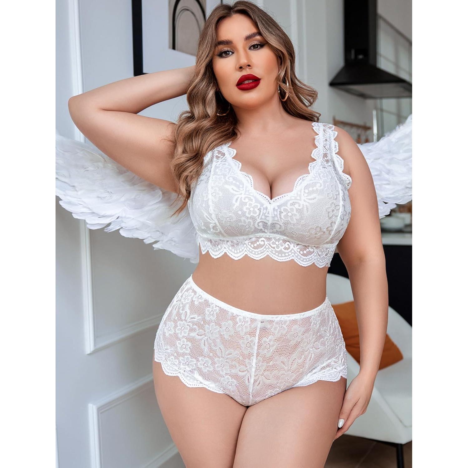 Conjunto de Lencería Talla Grande Avidlove Sujetador y Panty