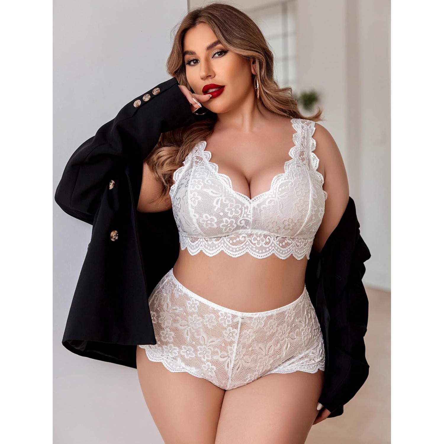 Conjunto de Lencería Talla Grande Avidlove Sujetador y Panty