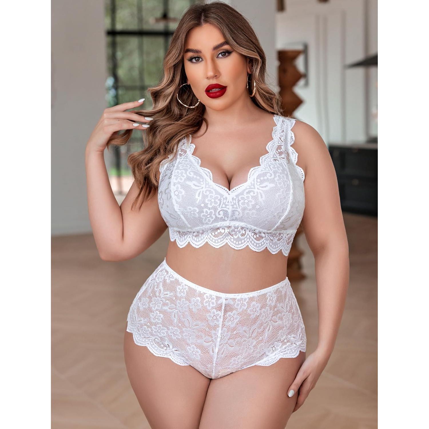 Conjunto de Lencería Talla Grande Avidlove Sujetador y Panty