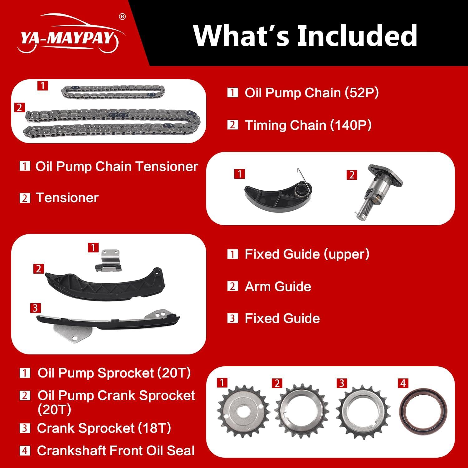 Kit de Cadena de Tiempo YA-MAYPAY para Toyota 1.6L 1.8L
