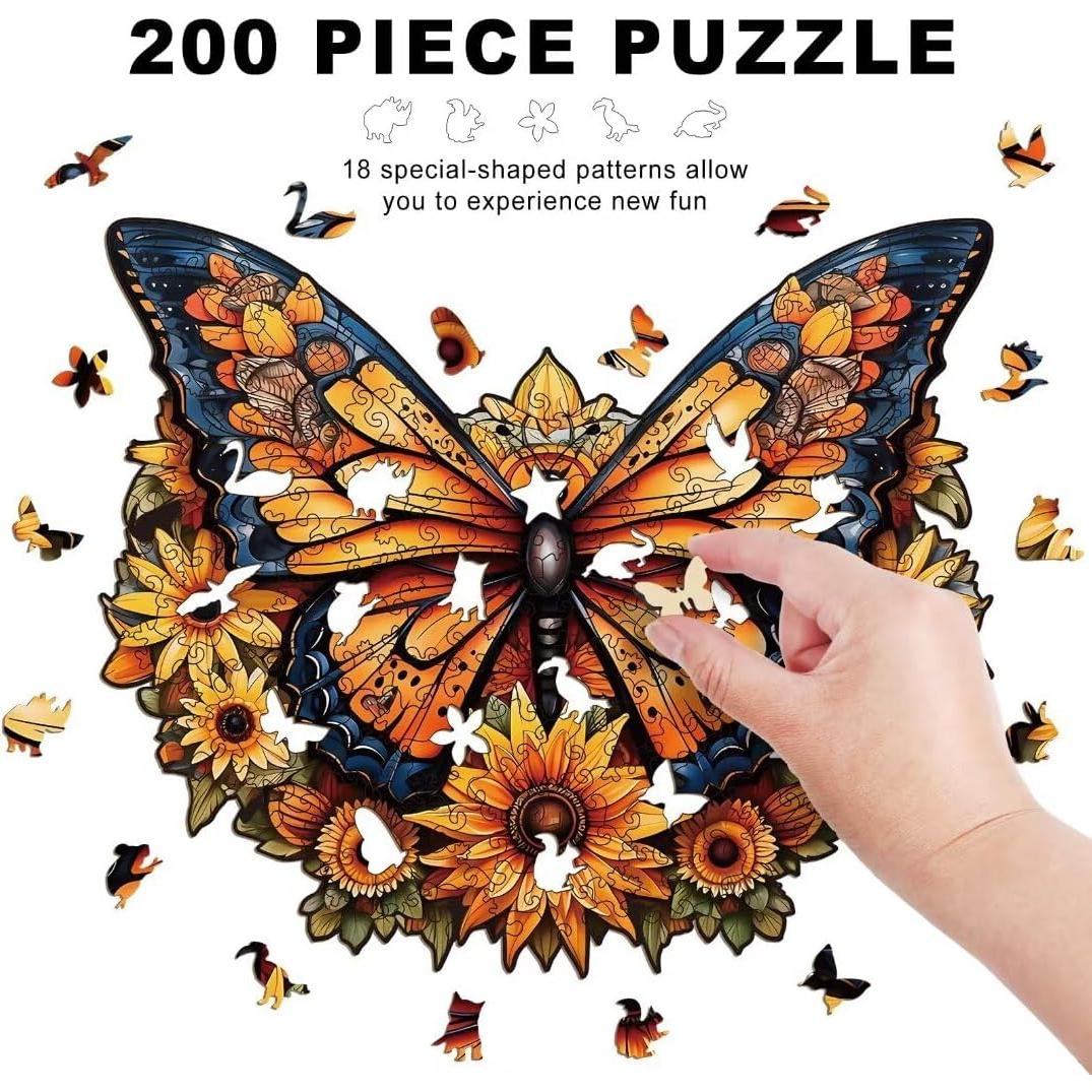 Rompecabezas de Madera Offito Mariposa 200 Piezas 25.4x30.5cm