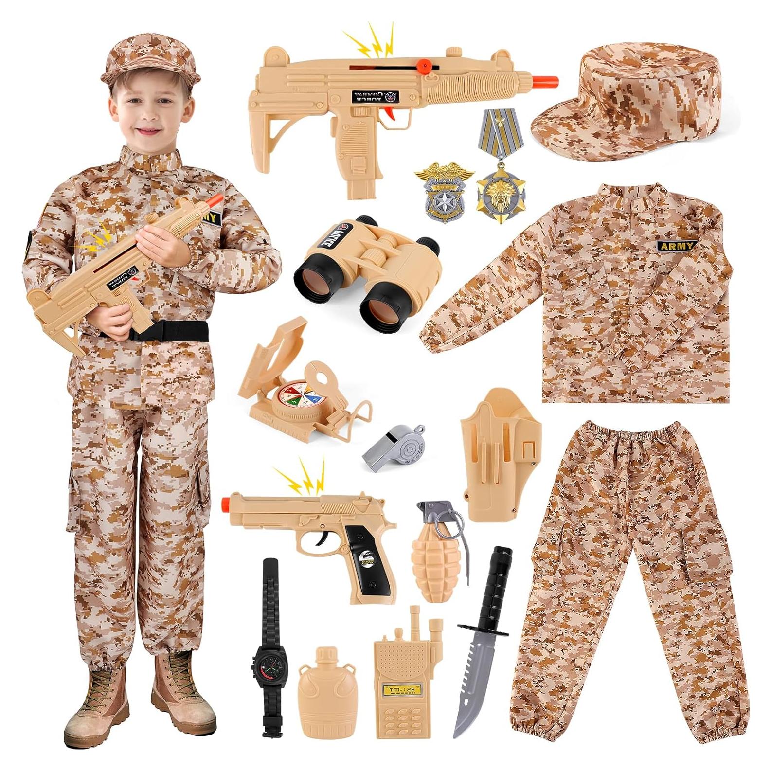 Disfraz de Ejército para Niños AO - Soldado Militar con Accesorios