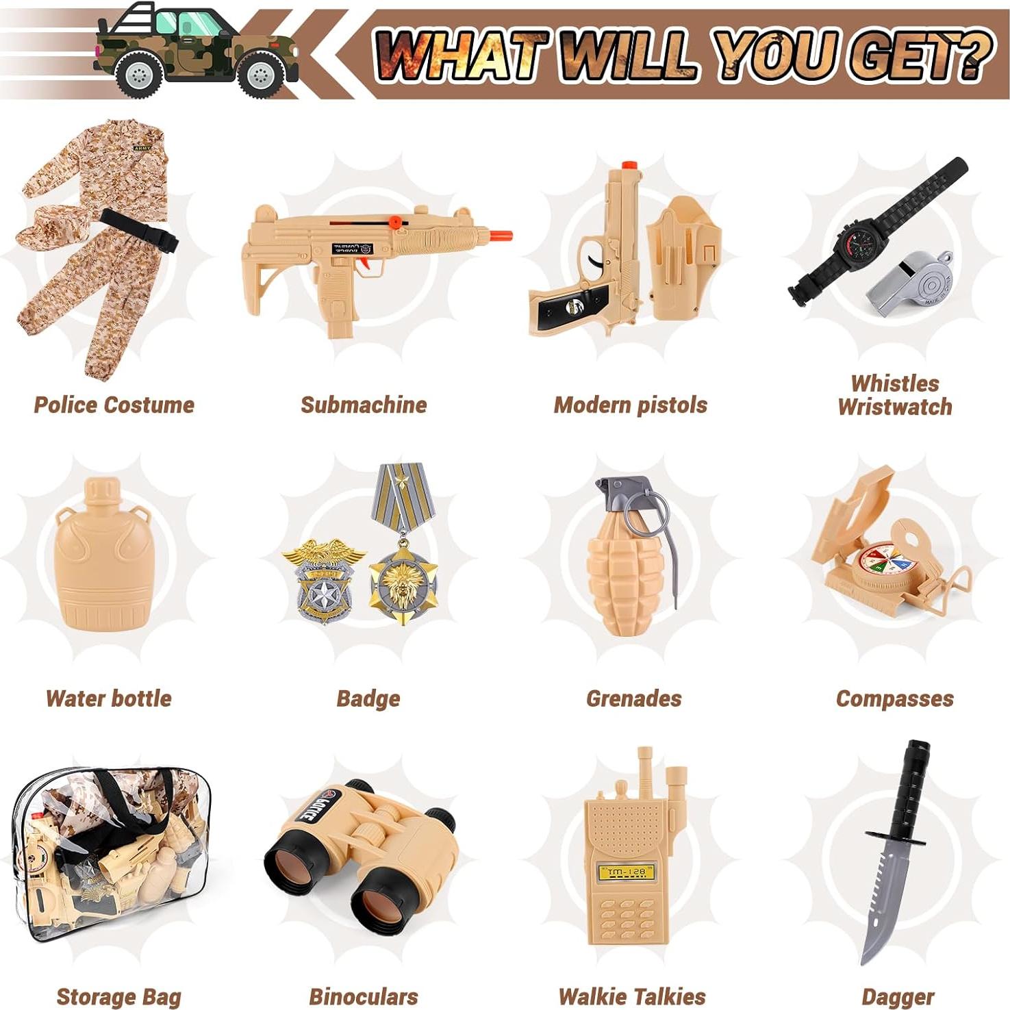 Disfraz de Ejército para Niños AO - Soldado Militar con Accesorios