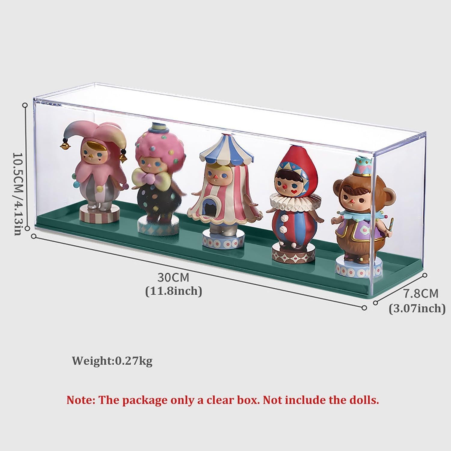 Clear Acrylic Display Case for Mini Pop Figures,Desktop Storage Cabinet Organizer for Doll Toy Collectibles, Action Figures, Mini Figurines Dustproof Protection (Dark Green)