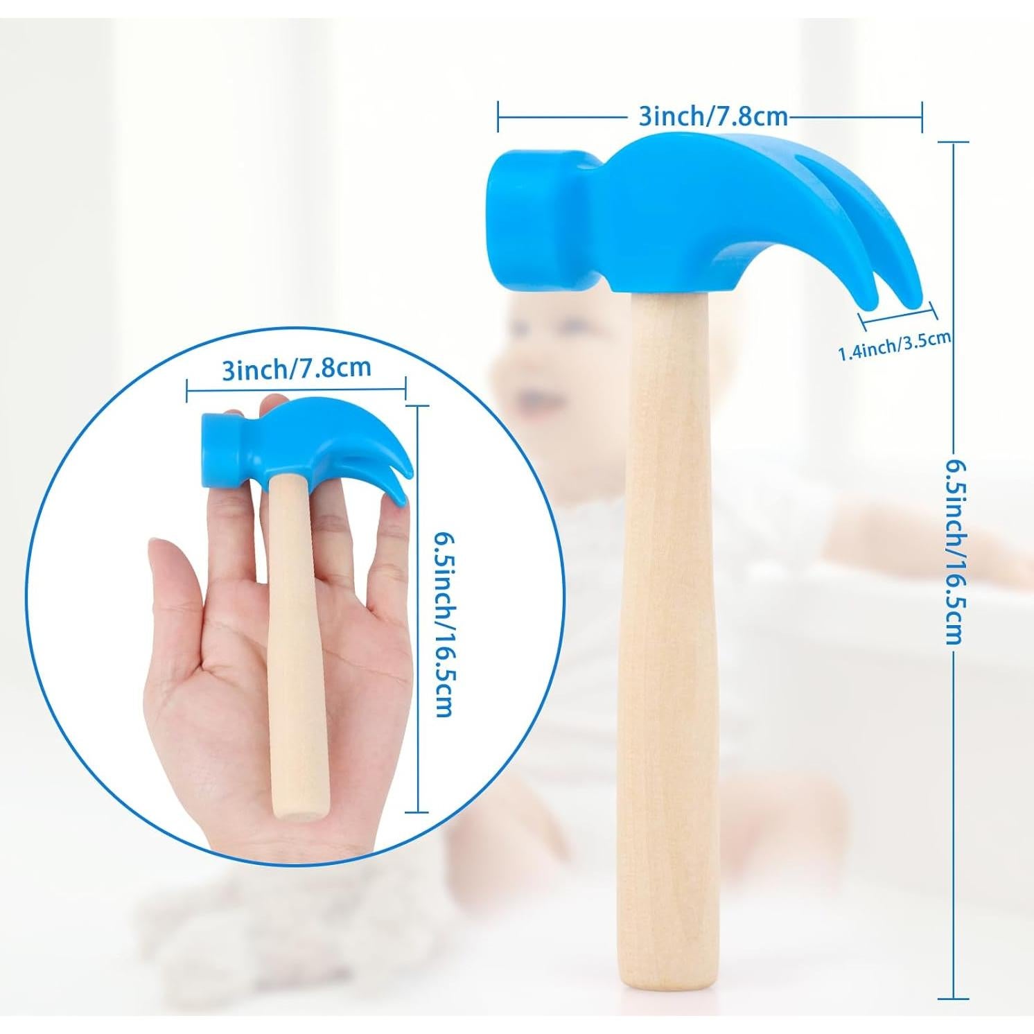 Martillo de Madera Fowecelt Azul - Juguete Educativo para Niños