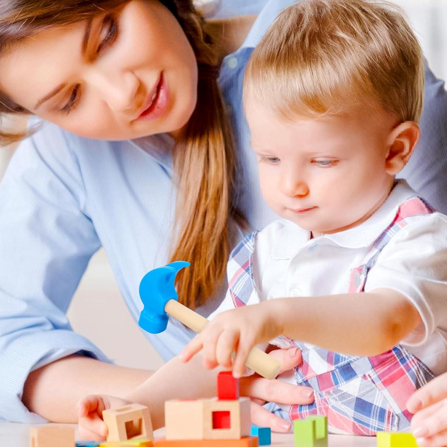Martillo de Madera Fowecelt Azul - Juguete Educativo para Niños