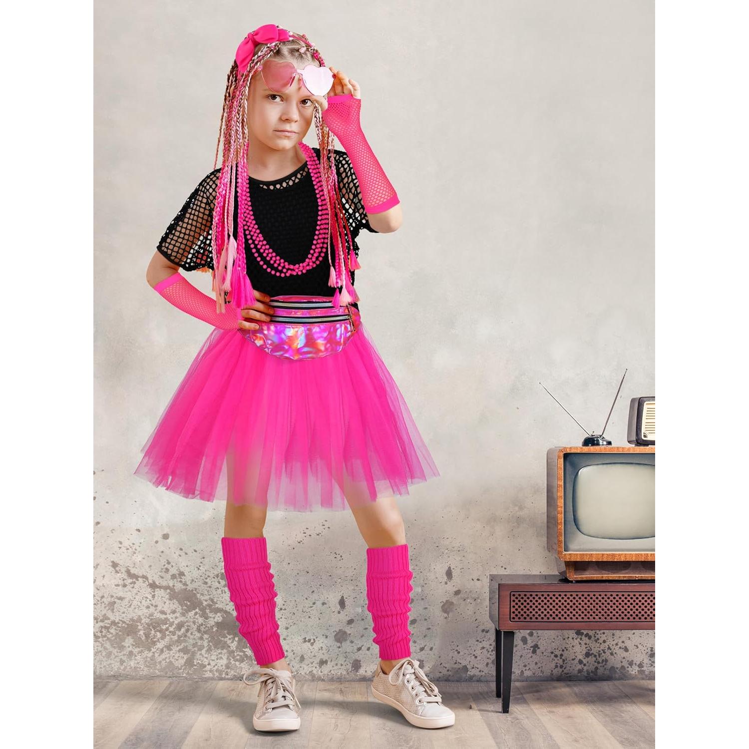 Conjunto de Accesorios para Niñas 80s AOTHSO 14 Piezas Rosa