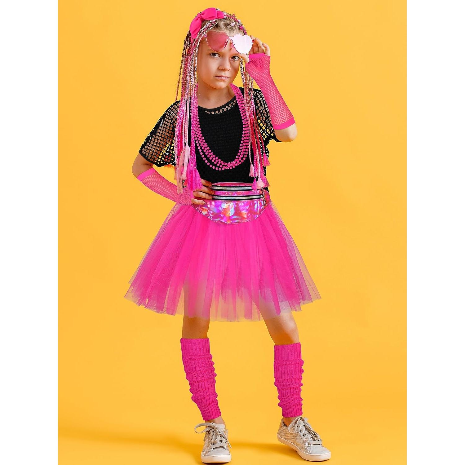 Conjunto de Accesorios para Niñas 80s AOTHSO 14 Piezas Rosa