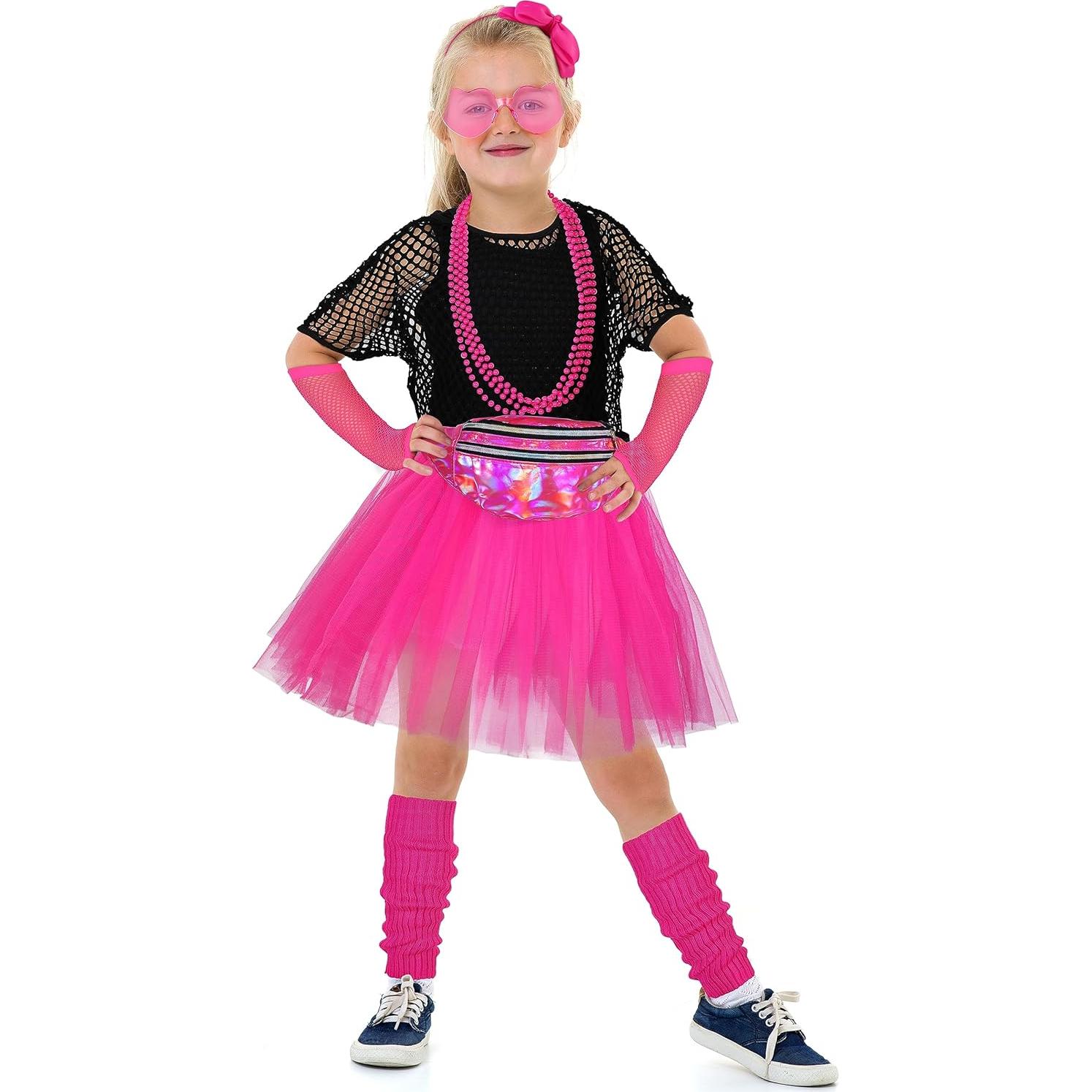 Conjunto de Accesorios para Niñas 80s AOTHSO 14 Piezas Rosa