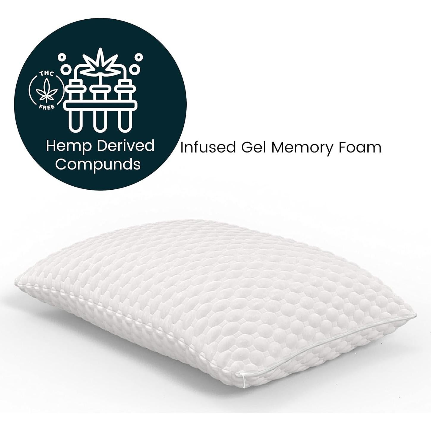 Almohada ZenCloud Ergo-Pedic King Ajustable con Gel de Cáñamo