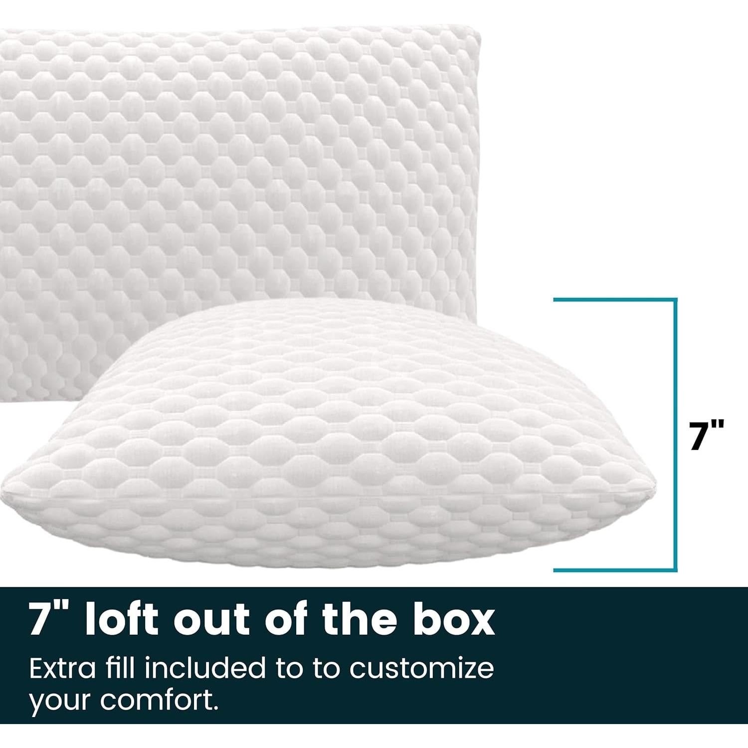 Almohada ZenCloud Ergo-Pedic King Ajustable con Gel de Cáñamo