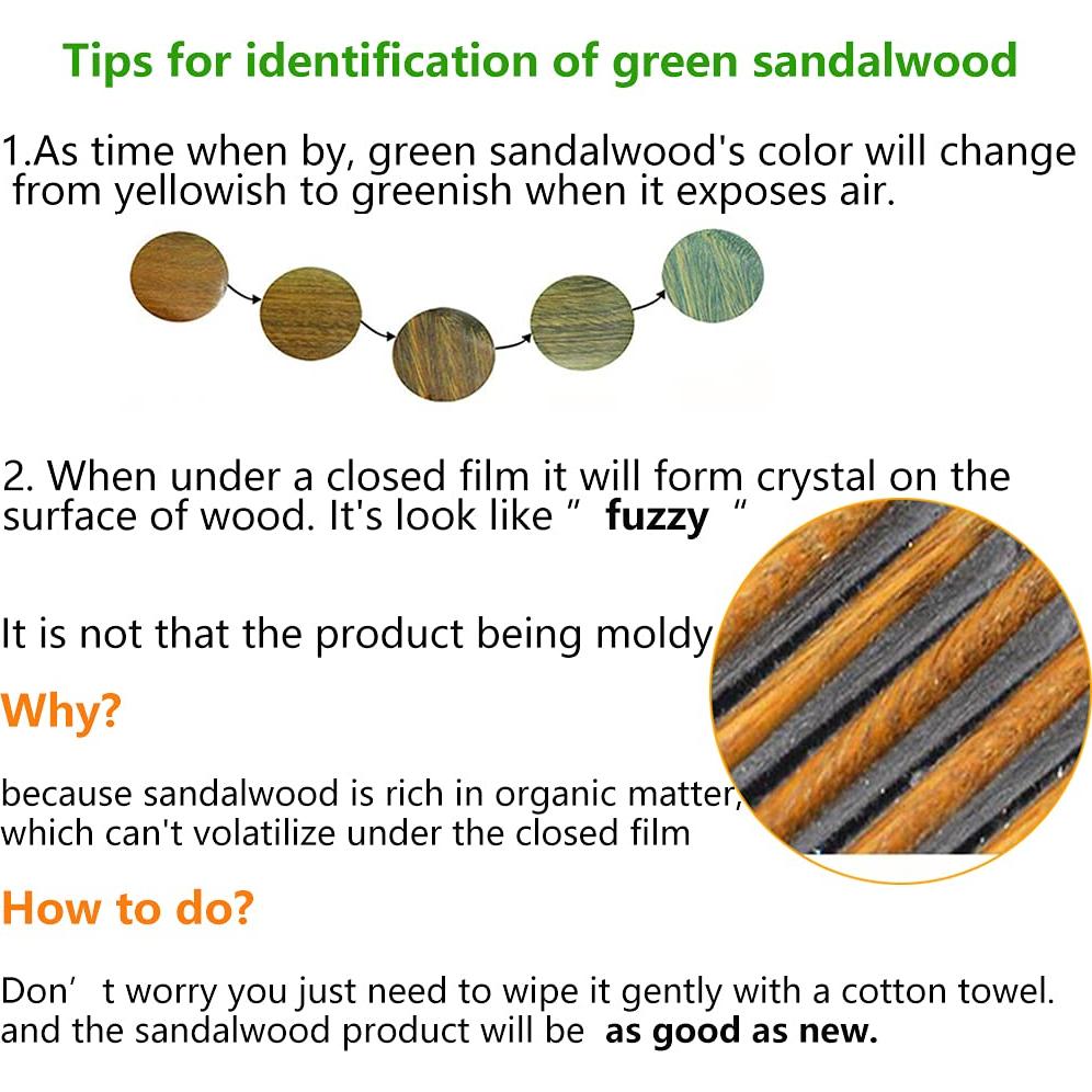 Peine de Madera de Sándalo Verde para Masaje del Cabello