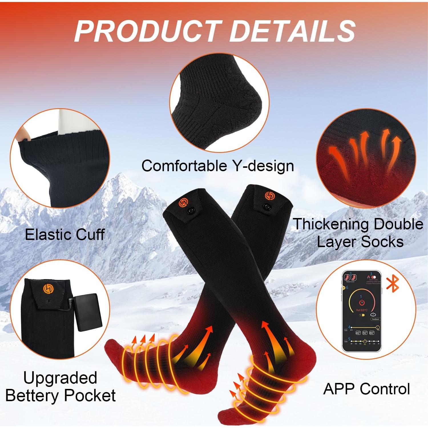 Calcetines Calentados Eléctricos JUGEVI HS24 Unisex 7000mAh