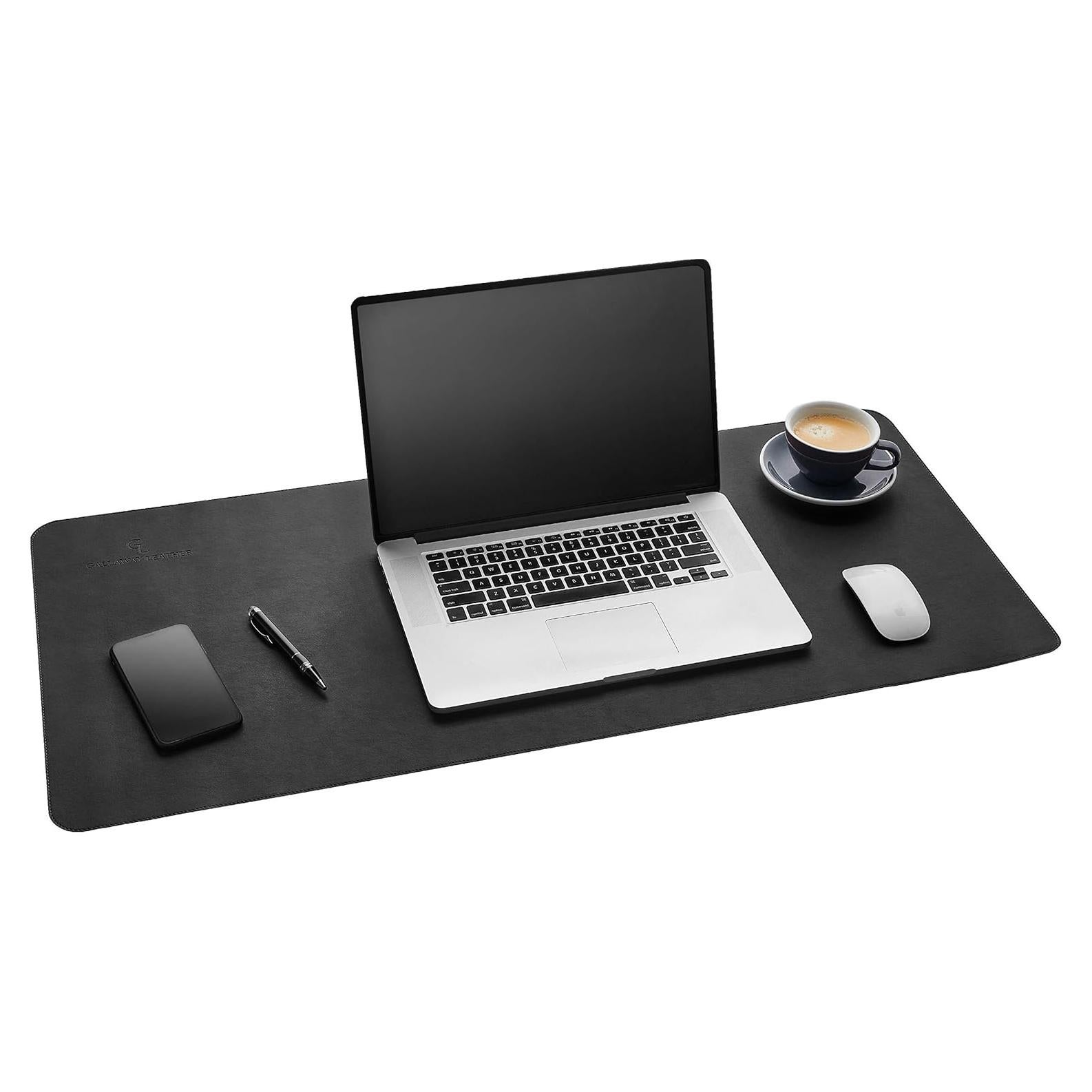Almohadilla para Escritorio de Cuero GALLAWAY Grande 91.4x43.2cm Negro