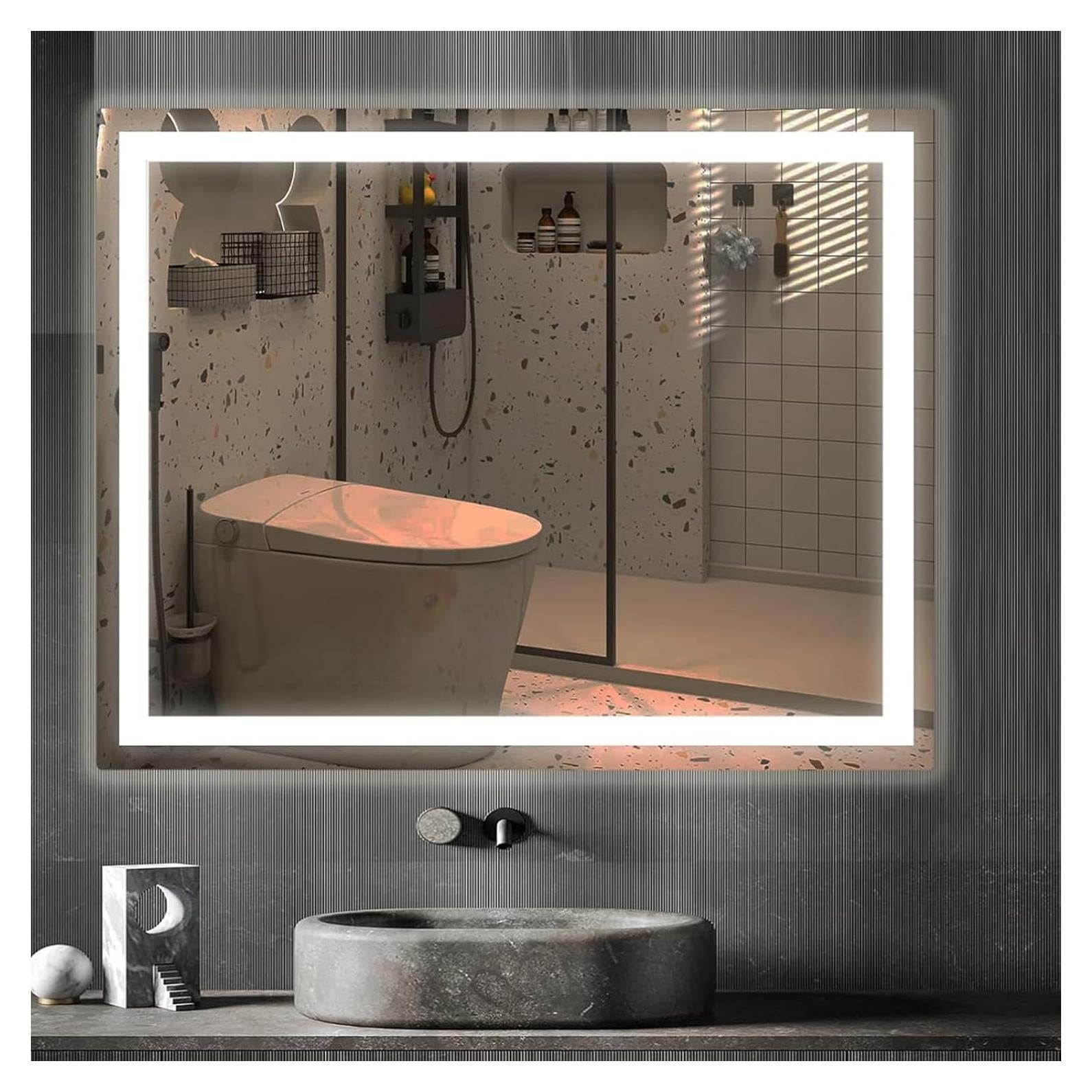 Espejo de Baño LED cxxsom 80x60 cm Anti-vaho Impermeable
