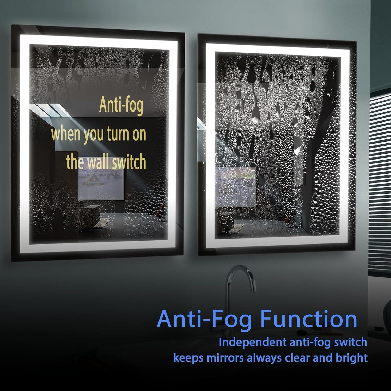 Espejo de Baño LED cxxsom 80x60 cm Anti-vaho Impermeable
