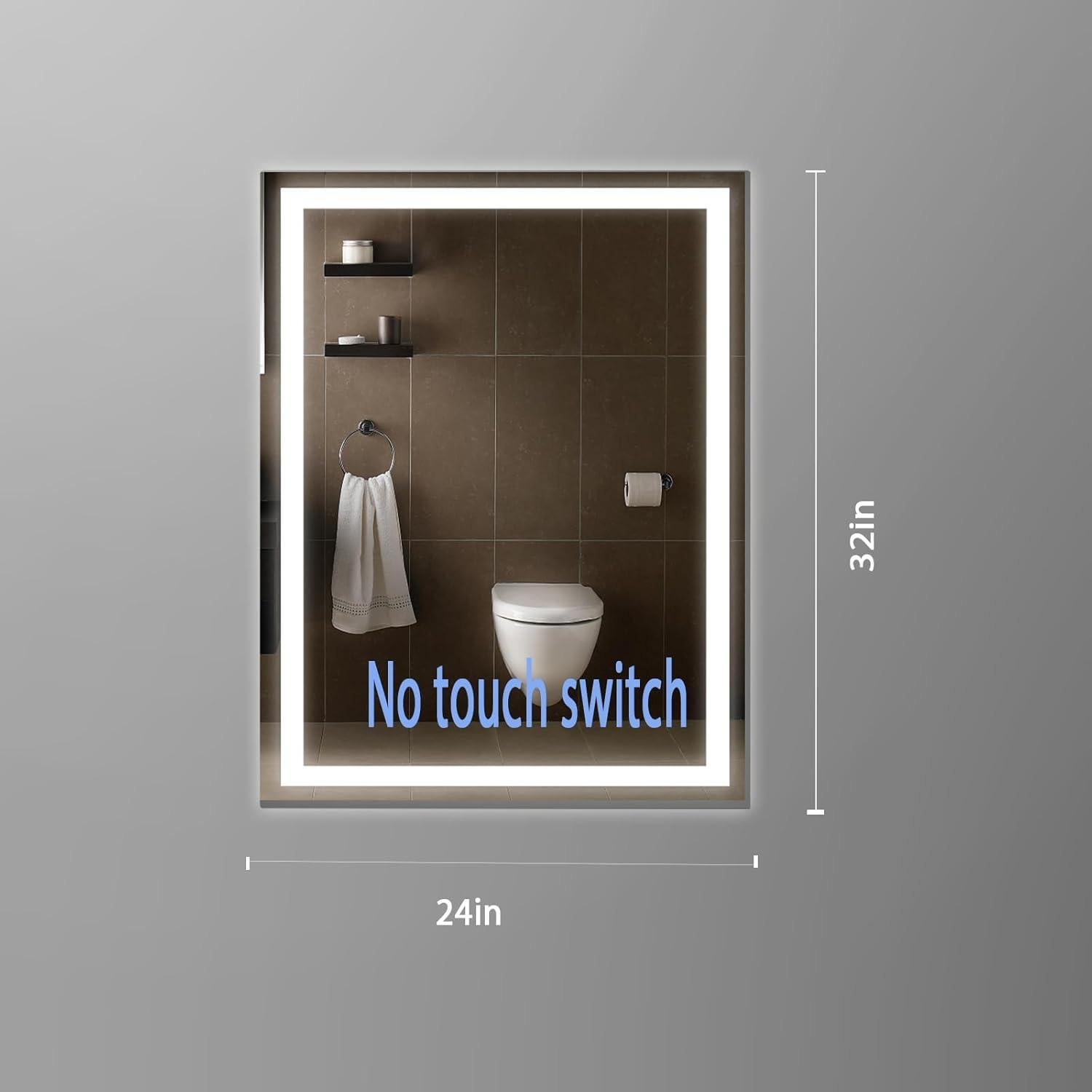 Espejo de Baño LED cxxsom 80x60 cm Anti-vaho Impermeable