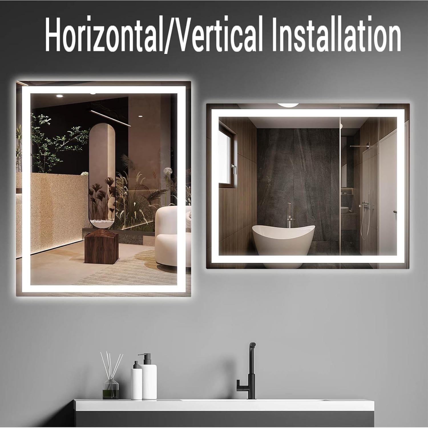 Espejo de Baño LED cxxsom 80x60 cm Anti-vaho Impermeable