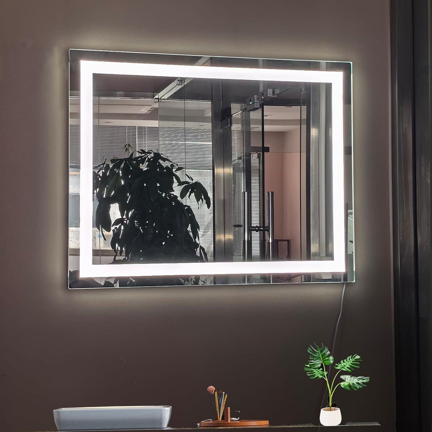 Espejo de Baño LED cxxsom 80x60 cm Anti-vaho Impermeable