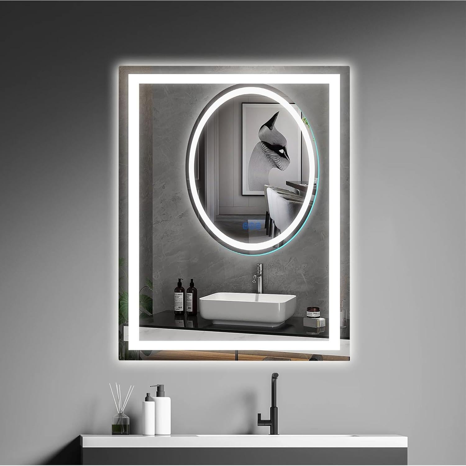Espejo de Baño LED cxxsom 80x60 cm Anti-vaho Impermeable