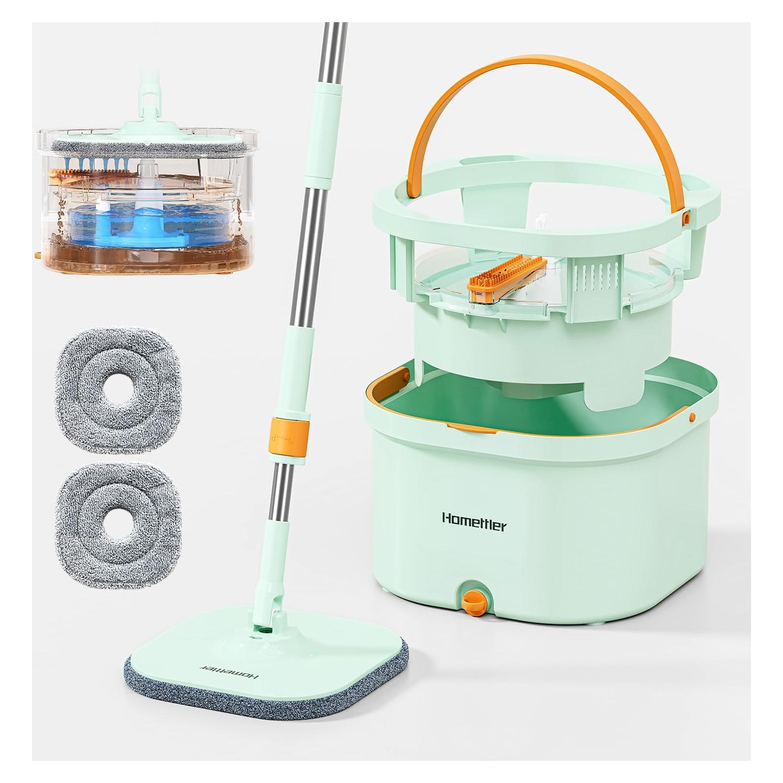 Juego de trapeador y cubo HoMettler KSD con 2 almohadillas