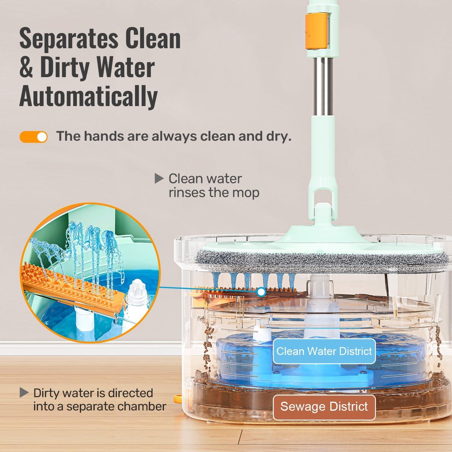 Juego de trapeador y cubo HoMettler KSD con 2 almohadillas