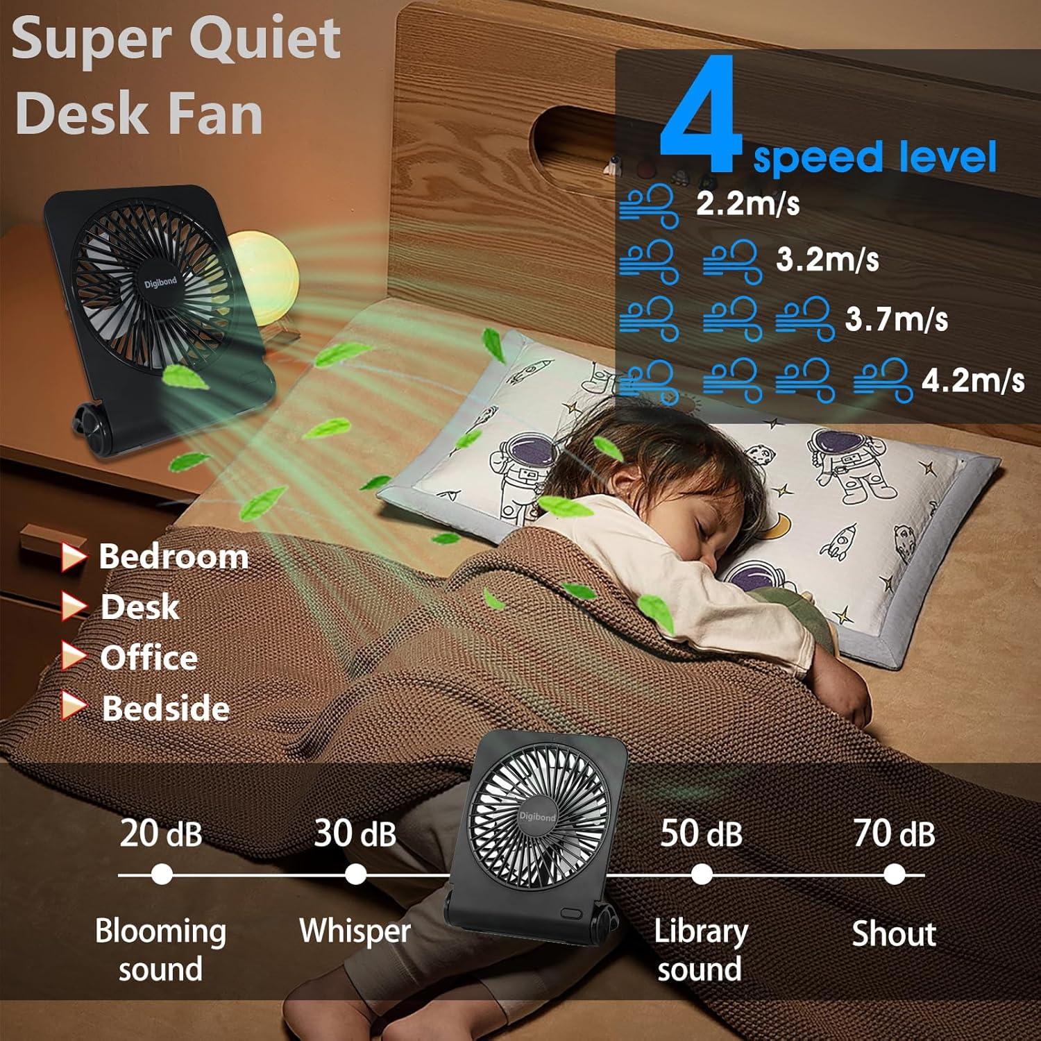 Ventilador de Escritorio Plegable Digibond 3000mAh Silencioso