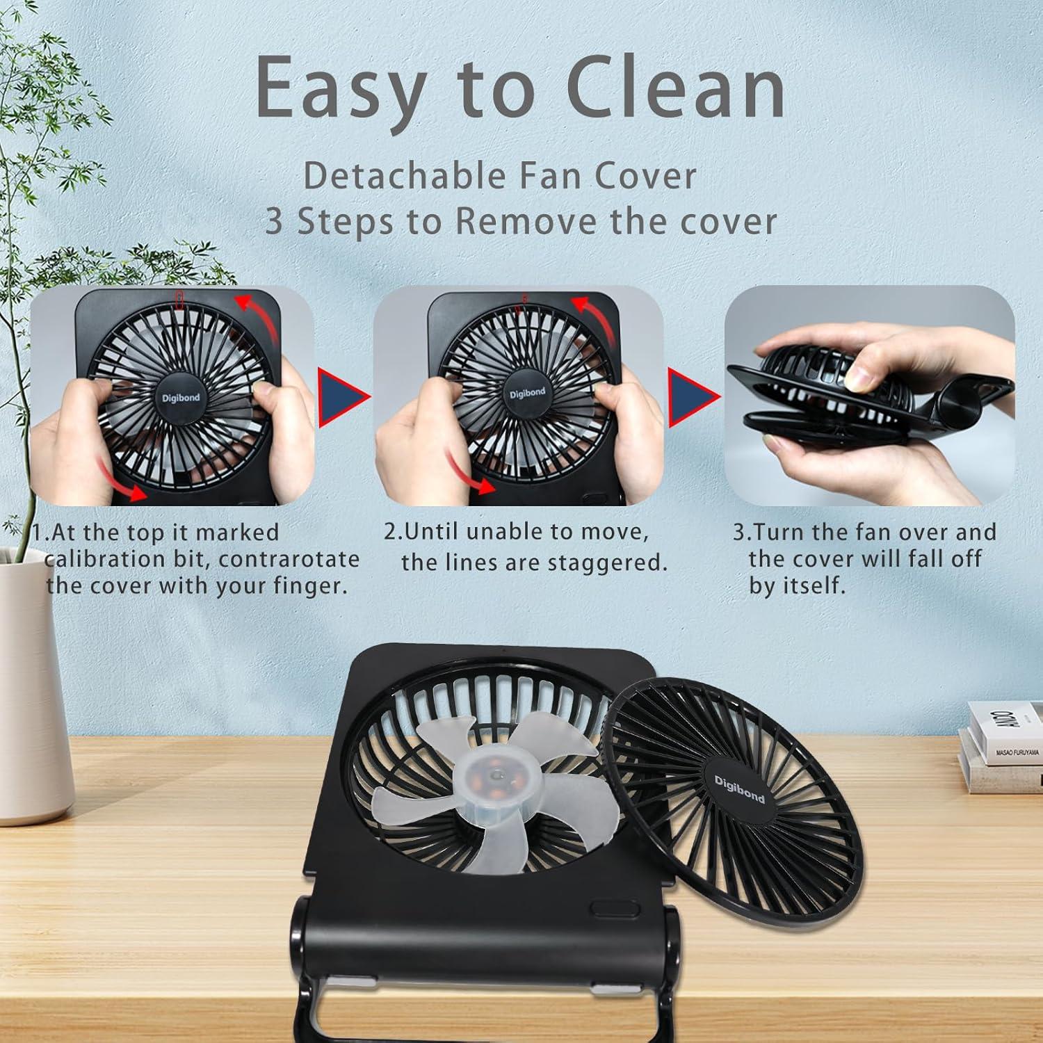 Ventilador de Escritorio Plegable Digibond 3000mAh Silencioso