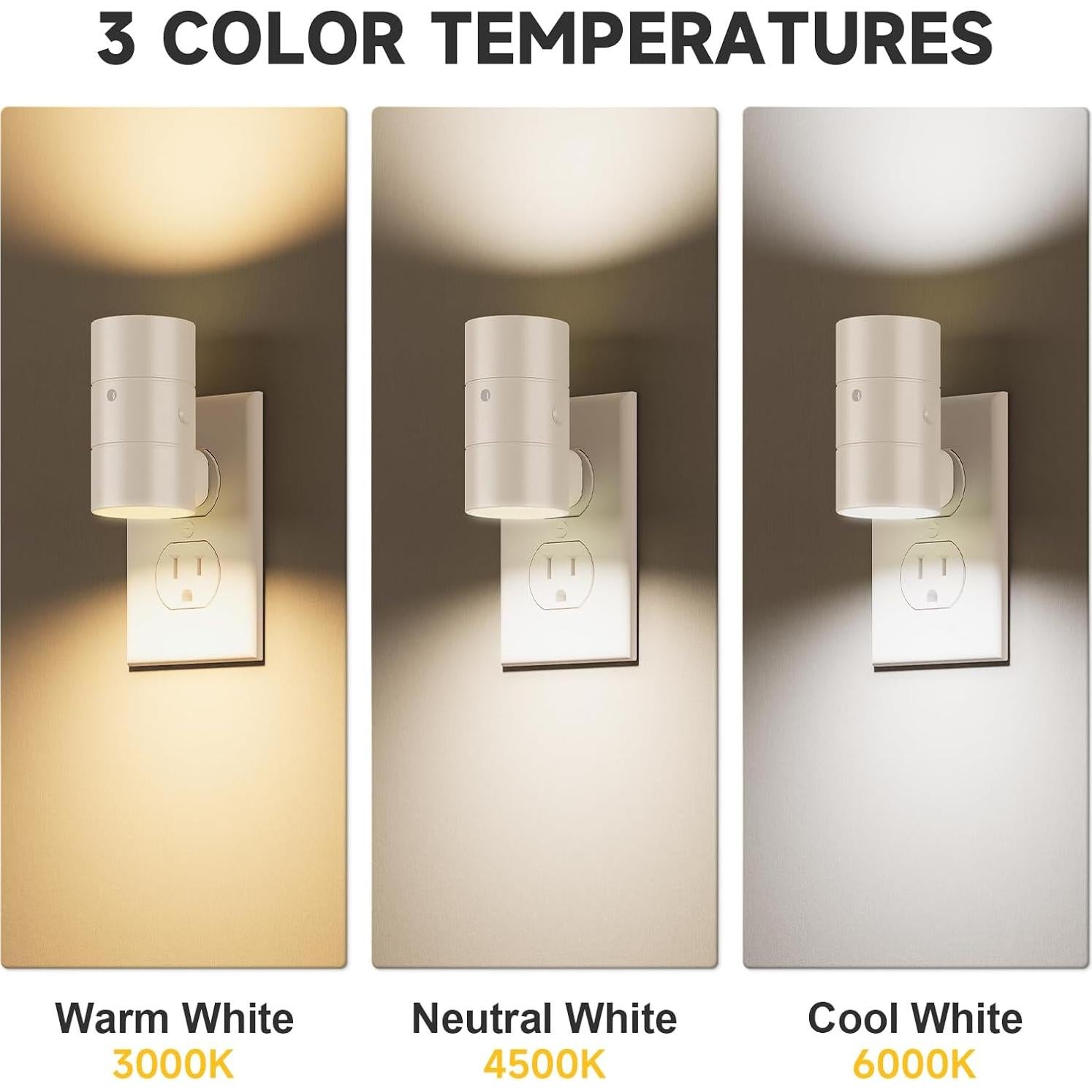 Luces Nocturnas Enchufadas NIORSUN 3 Modos Regulables 0-100LM