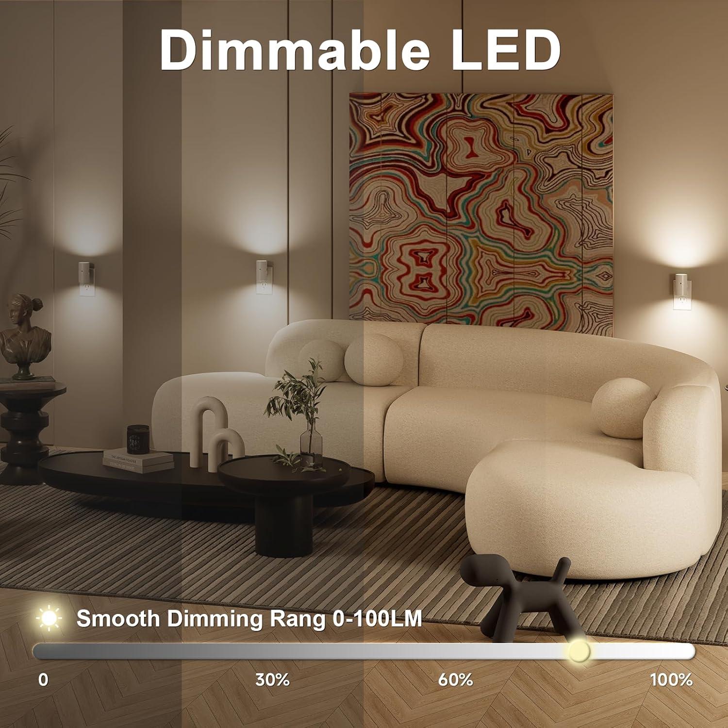 Luces Nocturnas Enchufadas NIORSUN 3 Modos Regulables 0-100LM