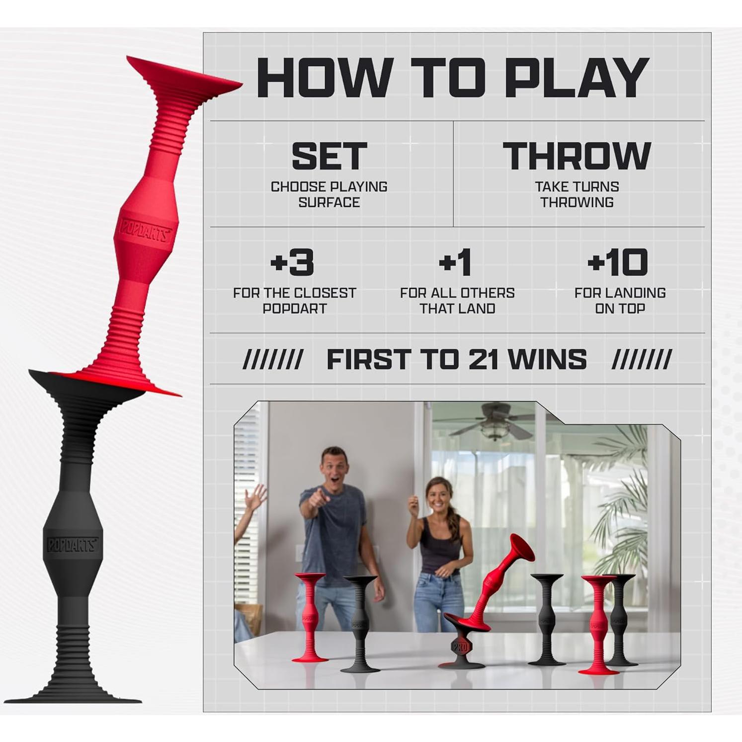 Juego Popdarts PRO Pack - Lanzamiento Ventosas Rojo y Negro