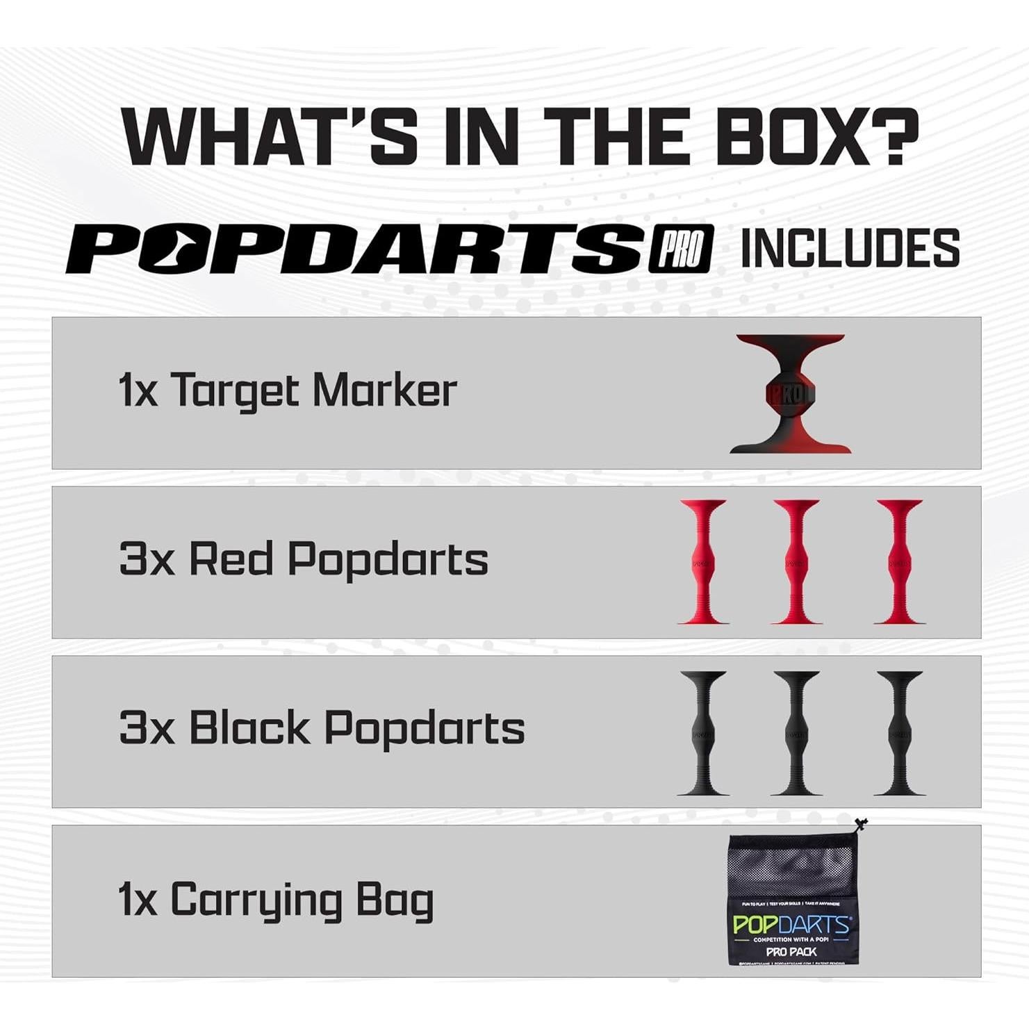 Juego Popdarts PRO Pack - Lanzamiento Ventosas Rojo y Negro
