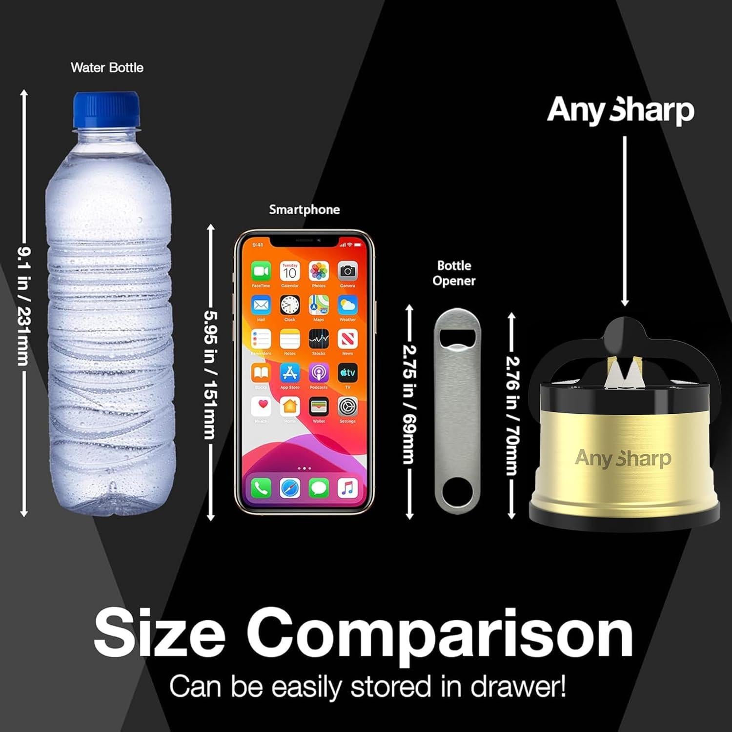 Afilador de Cuchillos AnySharp Chef - Base de Succión PowerGrip