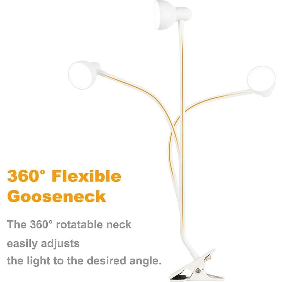 Lámpara de lectura USB LiFMIRA con clip, 3 modos y 10 niveles de brillo