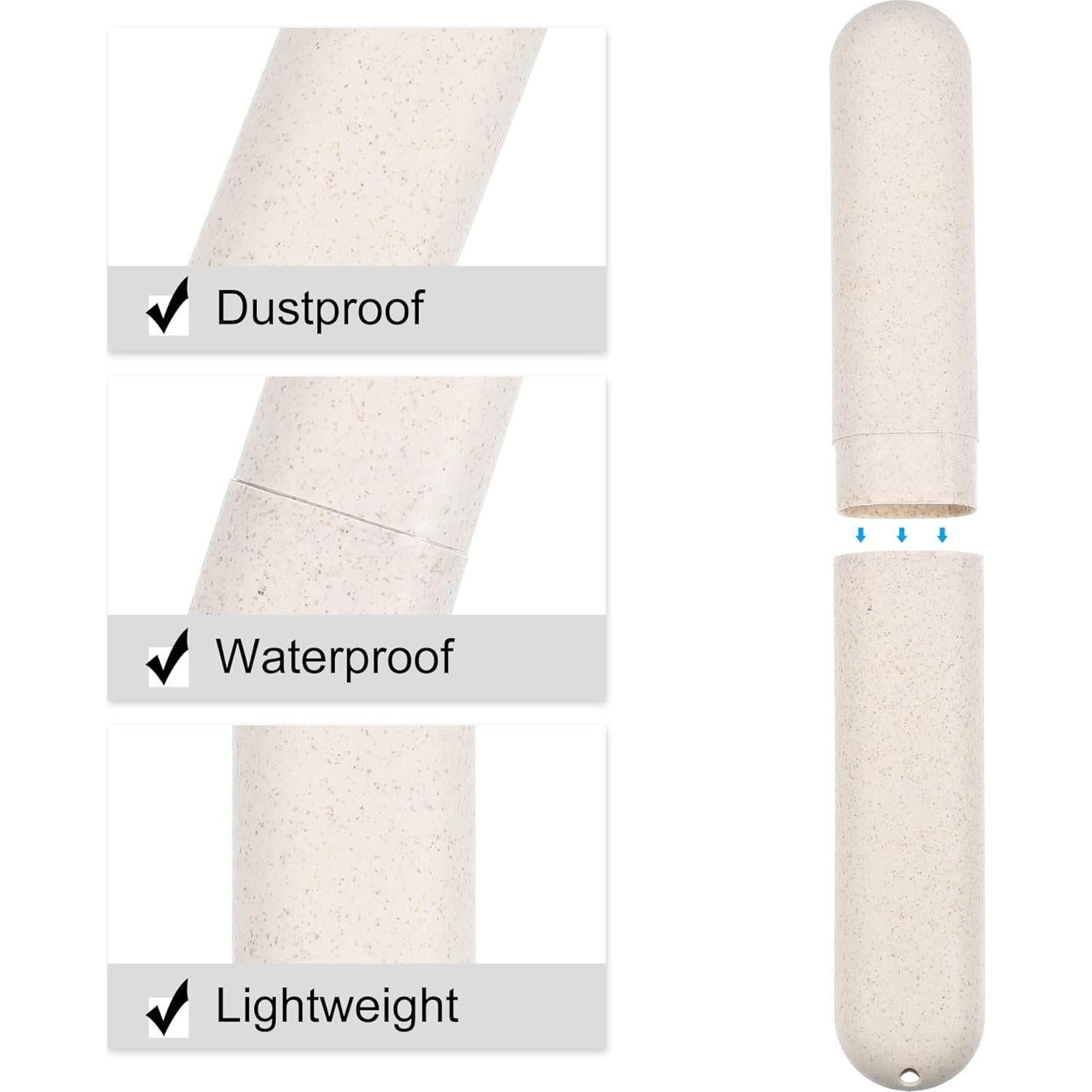 Estuche para Cepillo de Dientes VOCOSTE Beige 20.5x3.1x2.1 cm