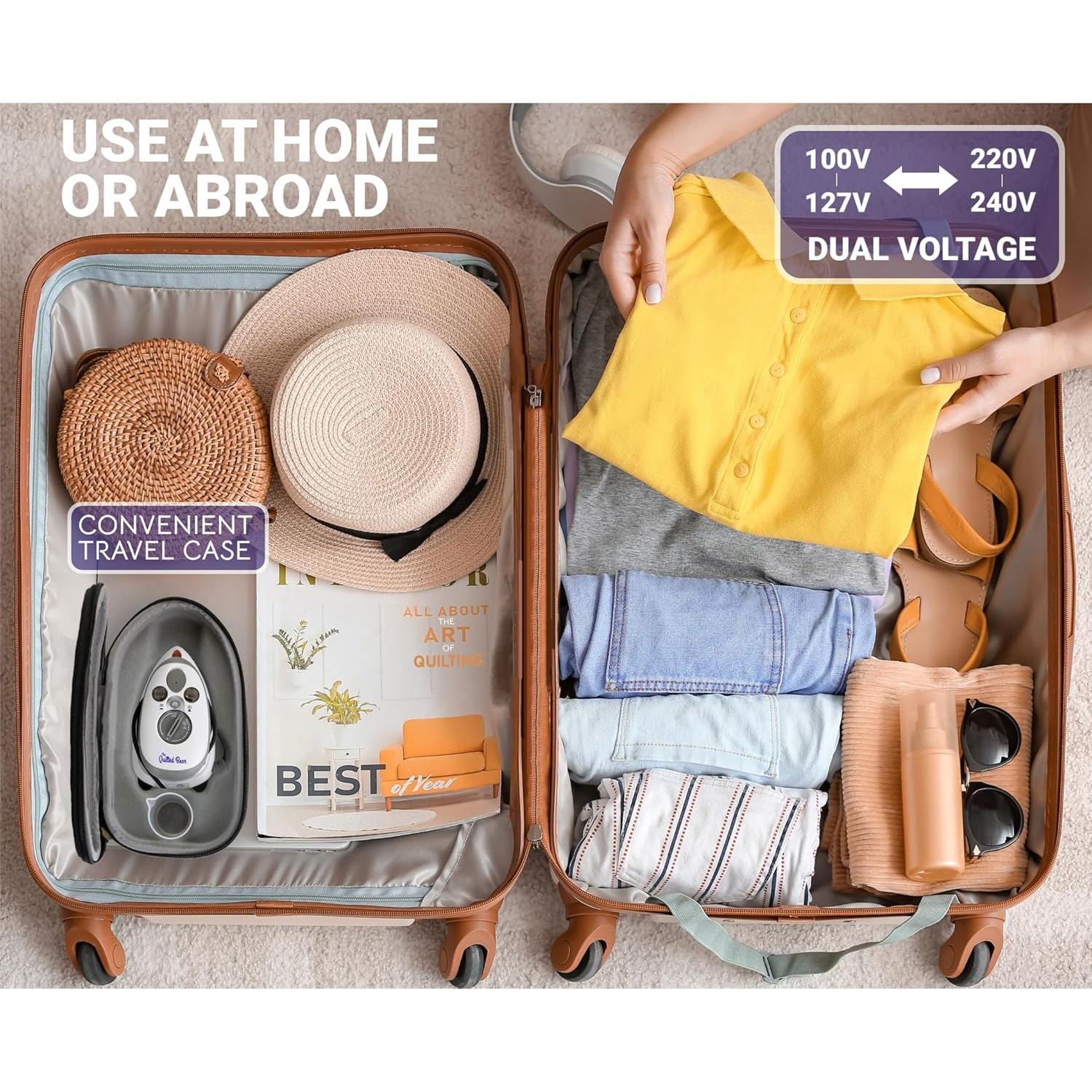 Mini Plancha de Vapor El Oso Acolchado Negra 0.49kg 22x13.5cm