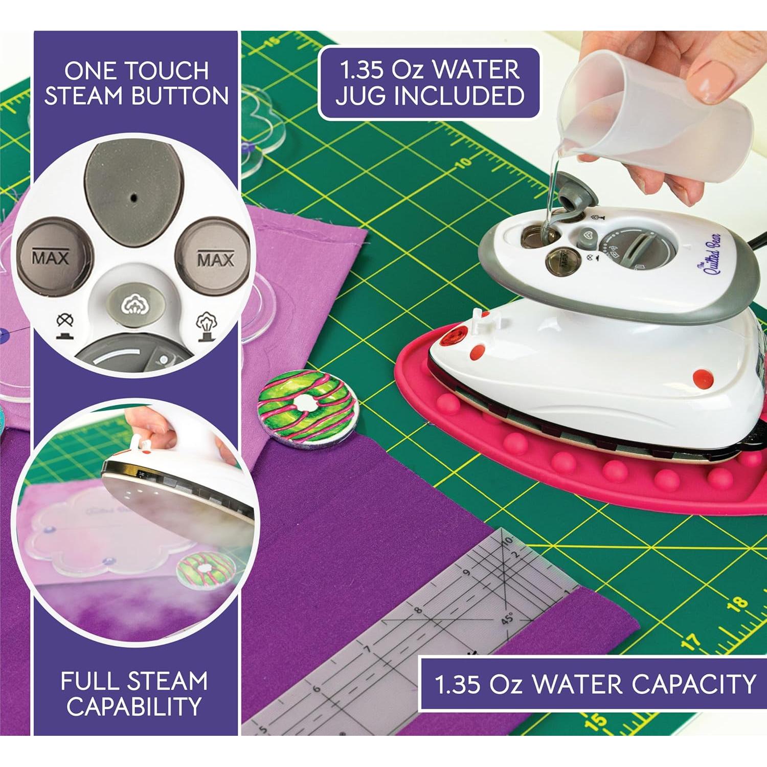 Mini Plancha de Vapor El Oso Acolchado Negra 0.49kg 22x13.5cm