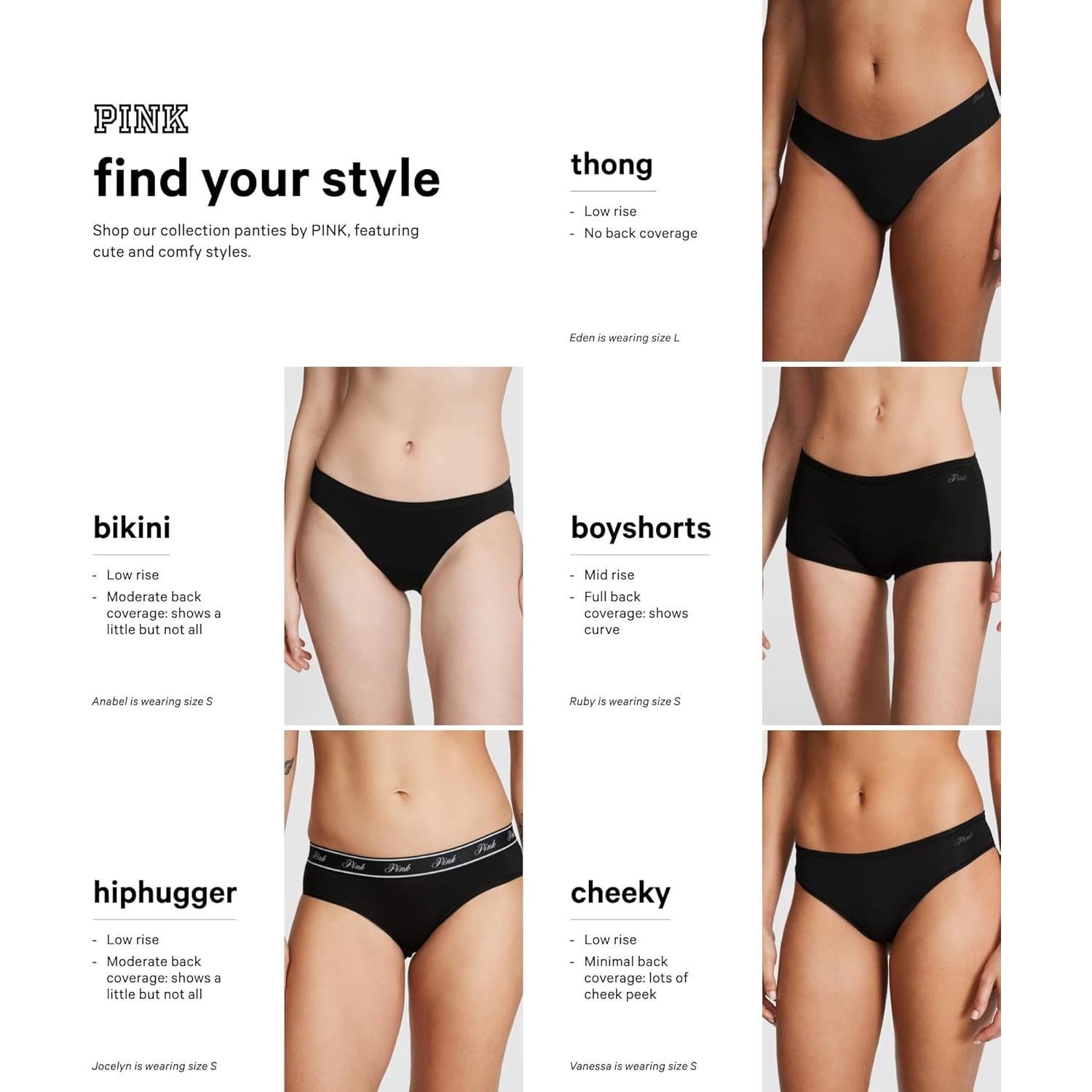 Tanga Sin Costuras Victoria's Secret PINK Mujeres XS-XXL