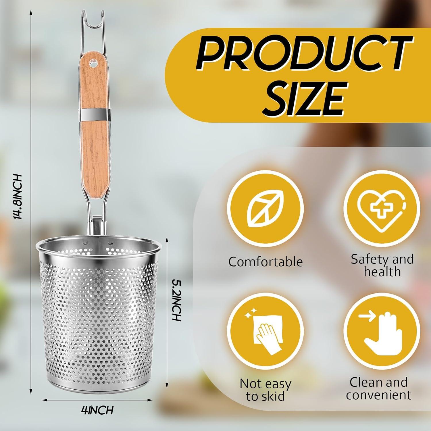 Cesta de Pasta de Acero Inoxidable Tessco 6 Piezas 13.2 cm