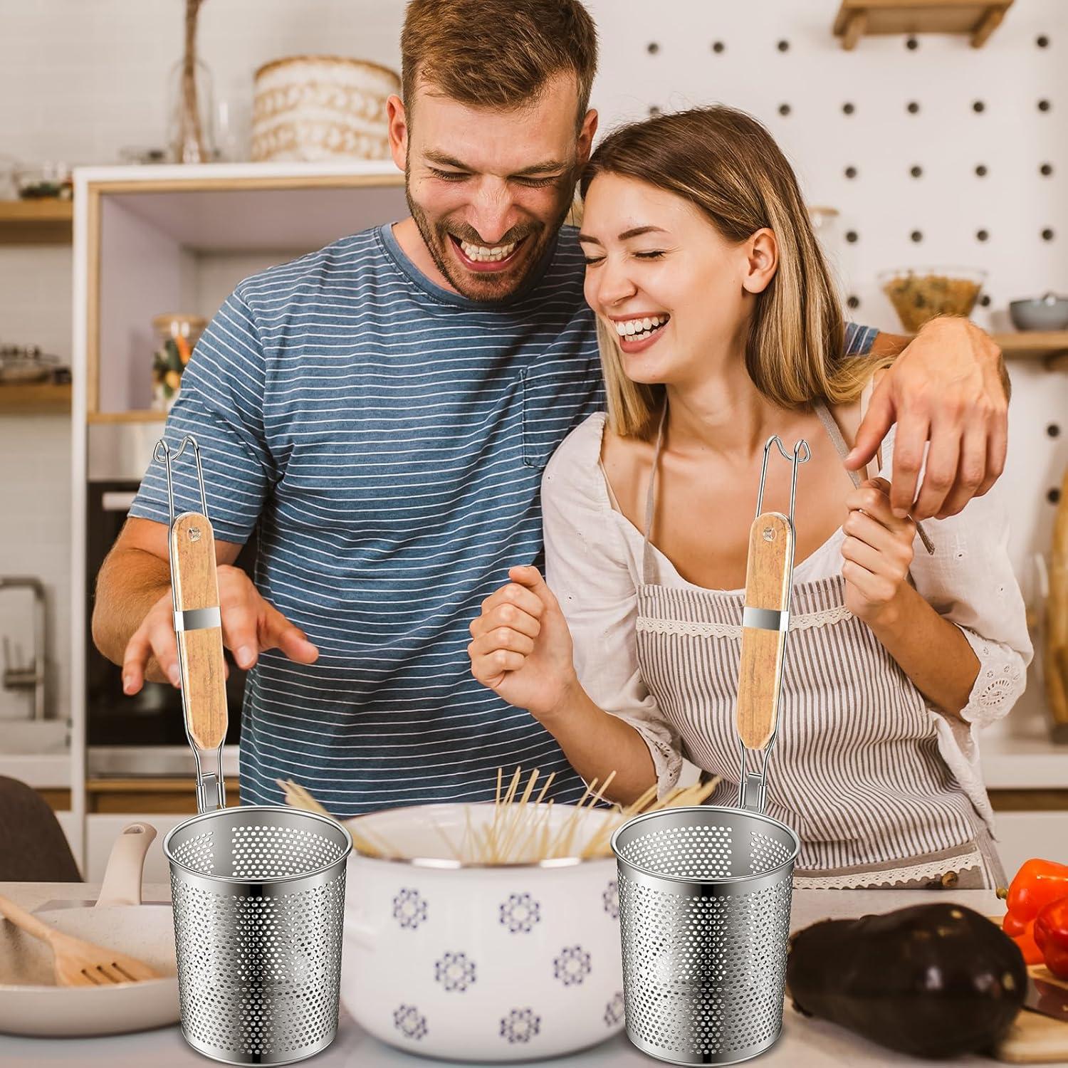 Cesta de Pasta de Acero Inoxidable Tessco 6 Piezas 13.2 cm