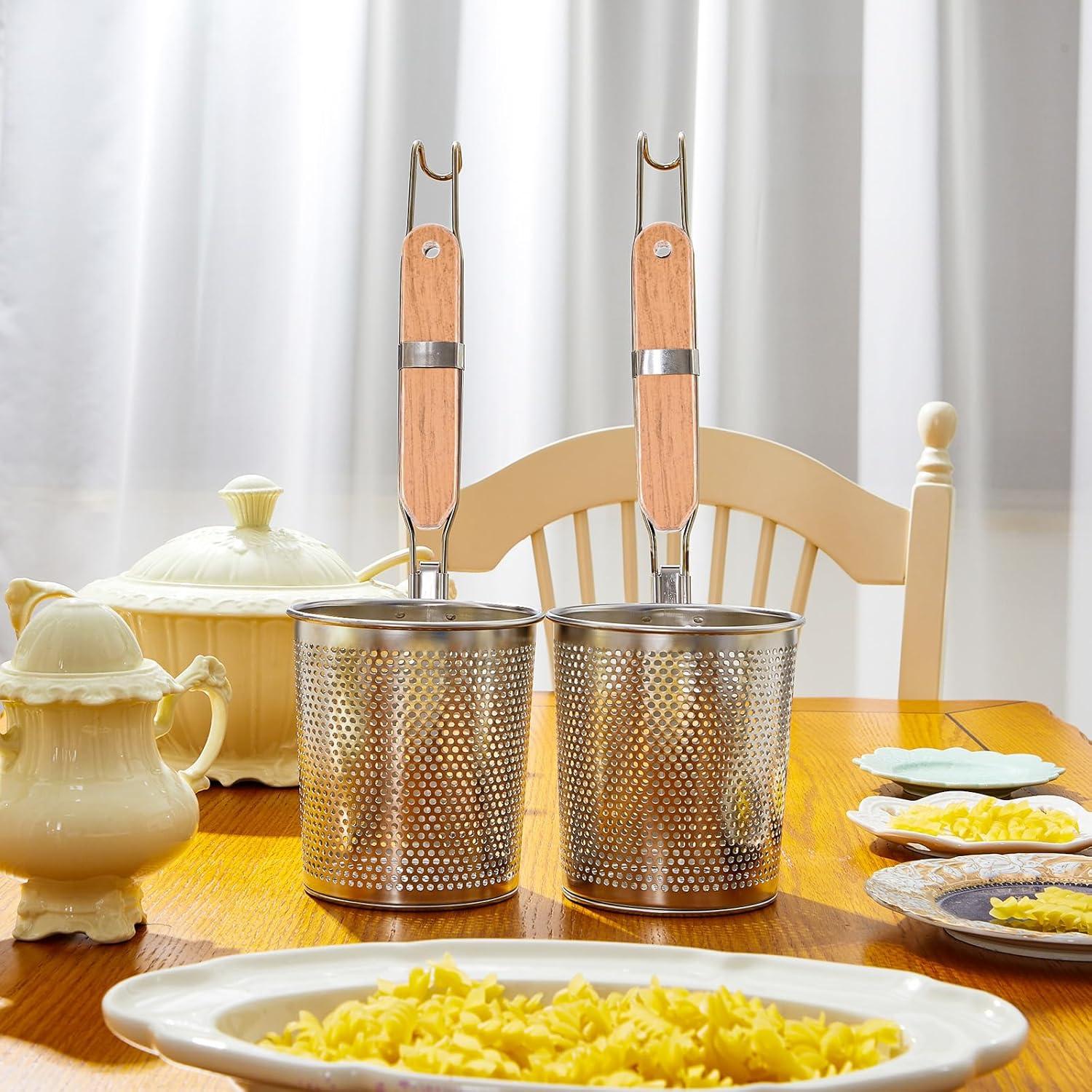 Cesta de Pasta de Acero Inoxidable Tessco 6 Piezas 13.2 cm