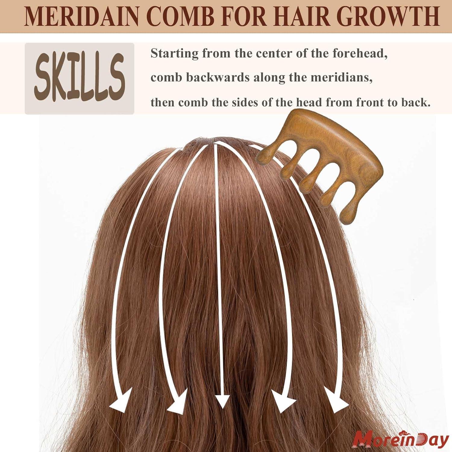 Peine de Masaje de Madera Moreinday para Crecimiento Cabello