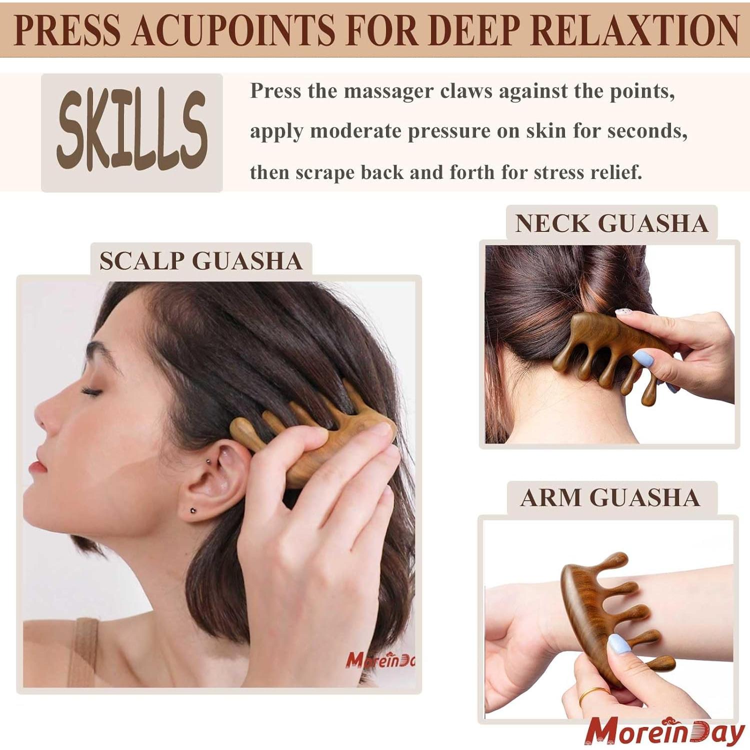 Peine de Masaje de Madera Moreinday para Crecimiento Cabello