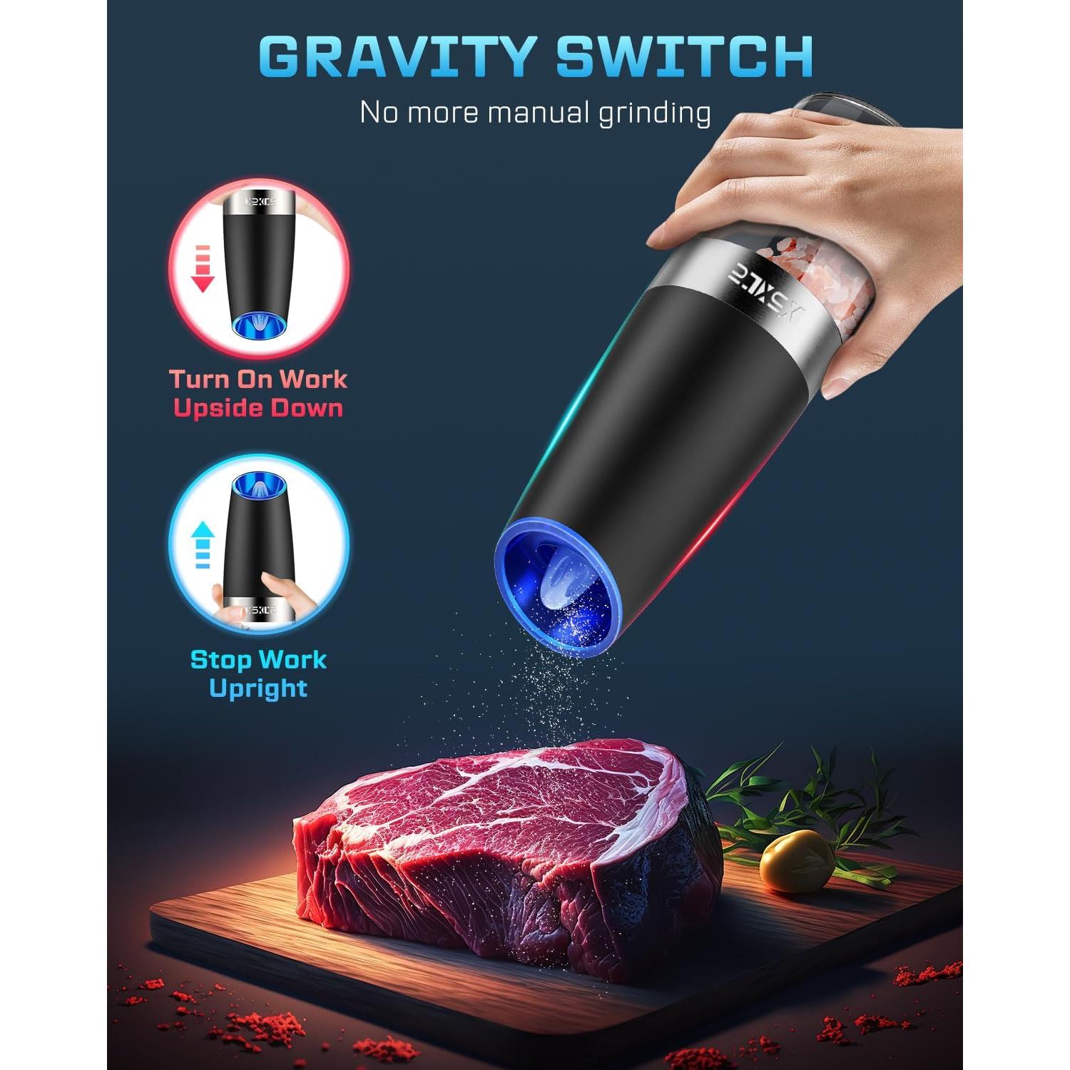 Molinillos Eléctricos de Sal y Pimienta XinXu, Automáticos, Ajustables