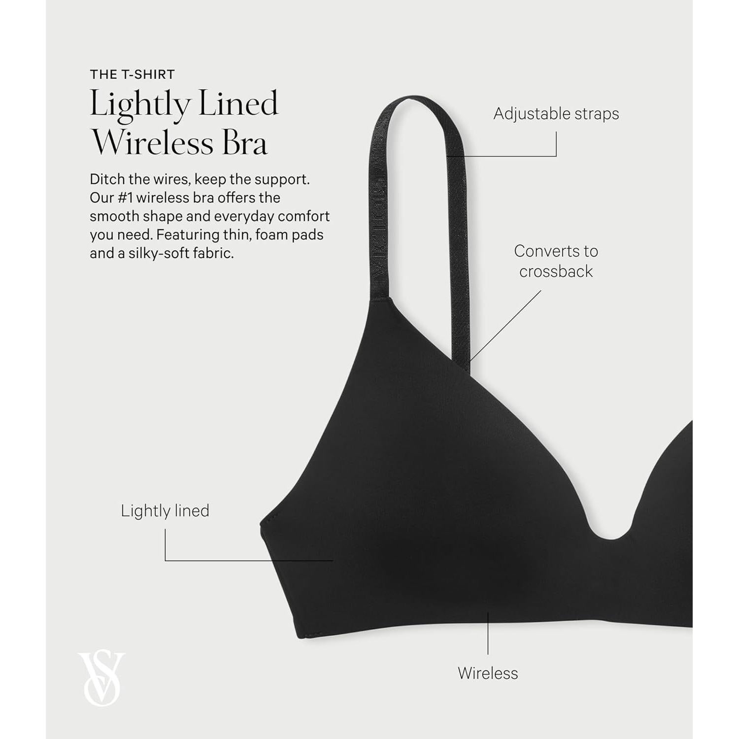 Sostén sin aros Victoria's Secret acolchado 32A-38DDD