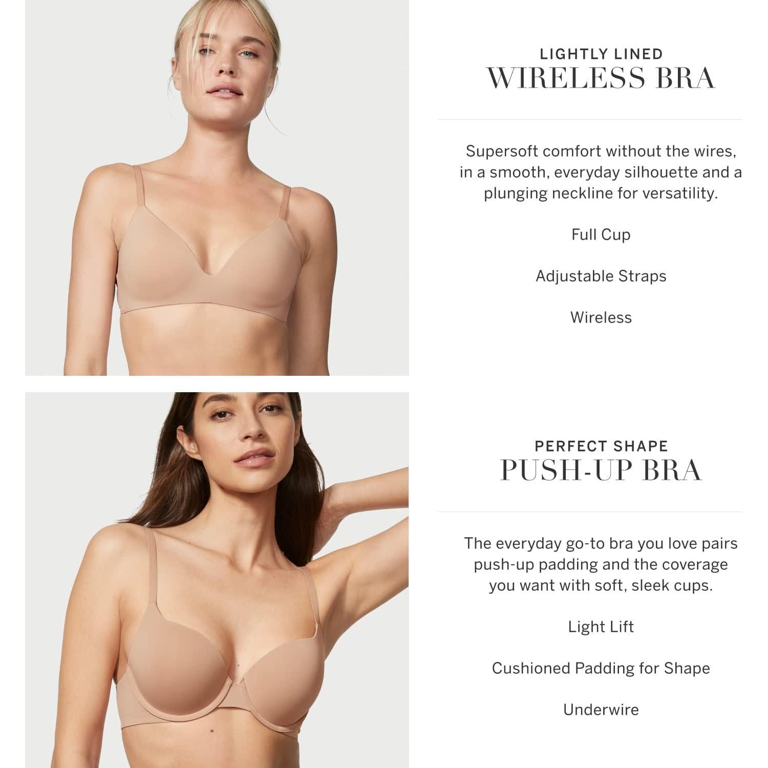 Sostén sin aros Victoria's Secret acolchado 32A-38DDD